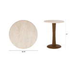 Fiore Travertine Side Table - Walnut