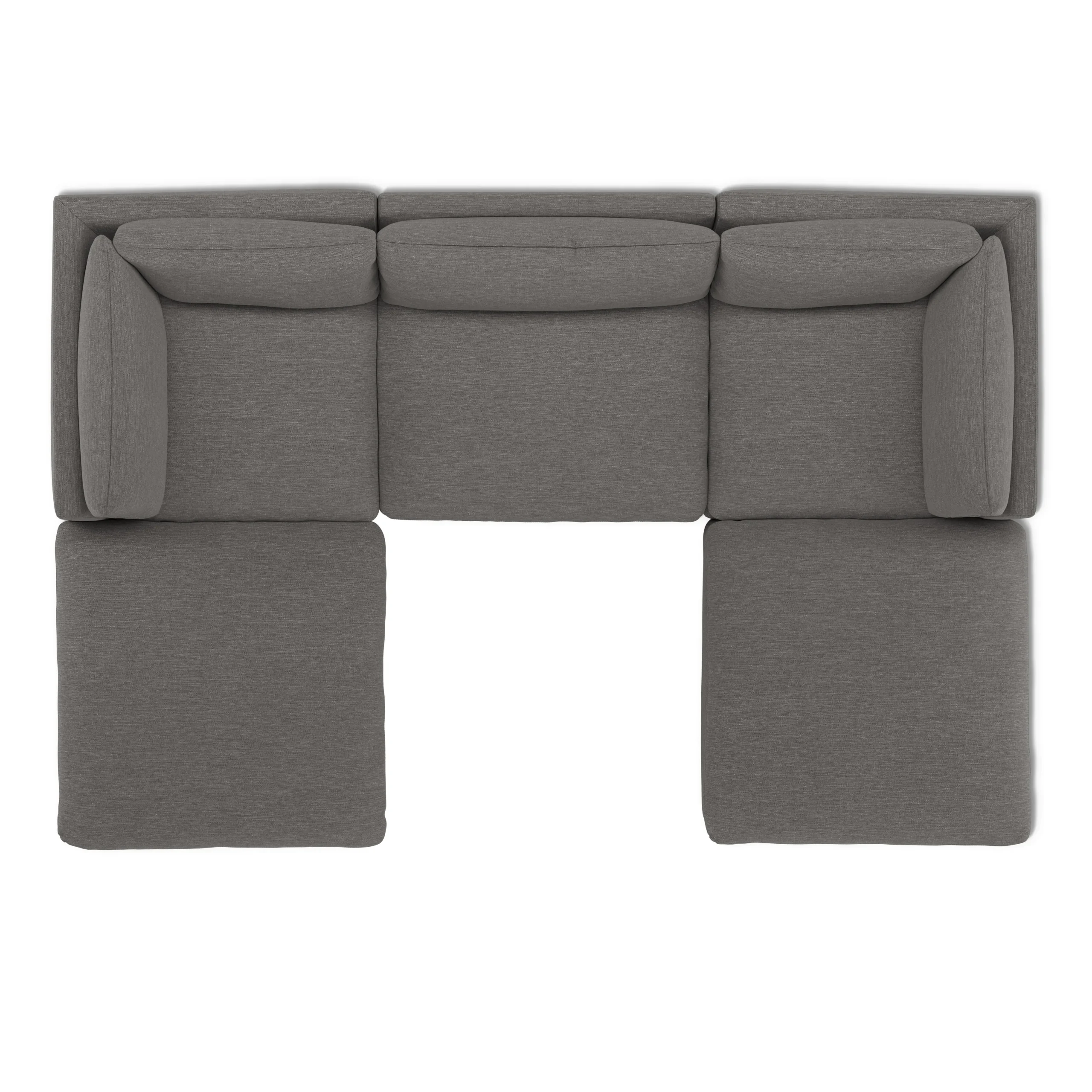 Leigh 121.5_ Modular 3-Seater U-Shaped Sectional - Silver Gray - Image 6