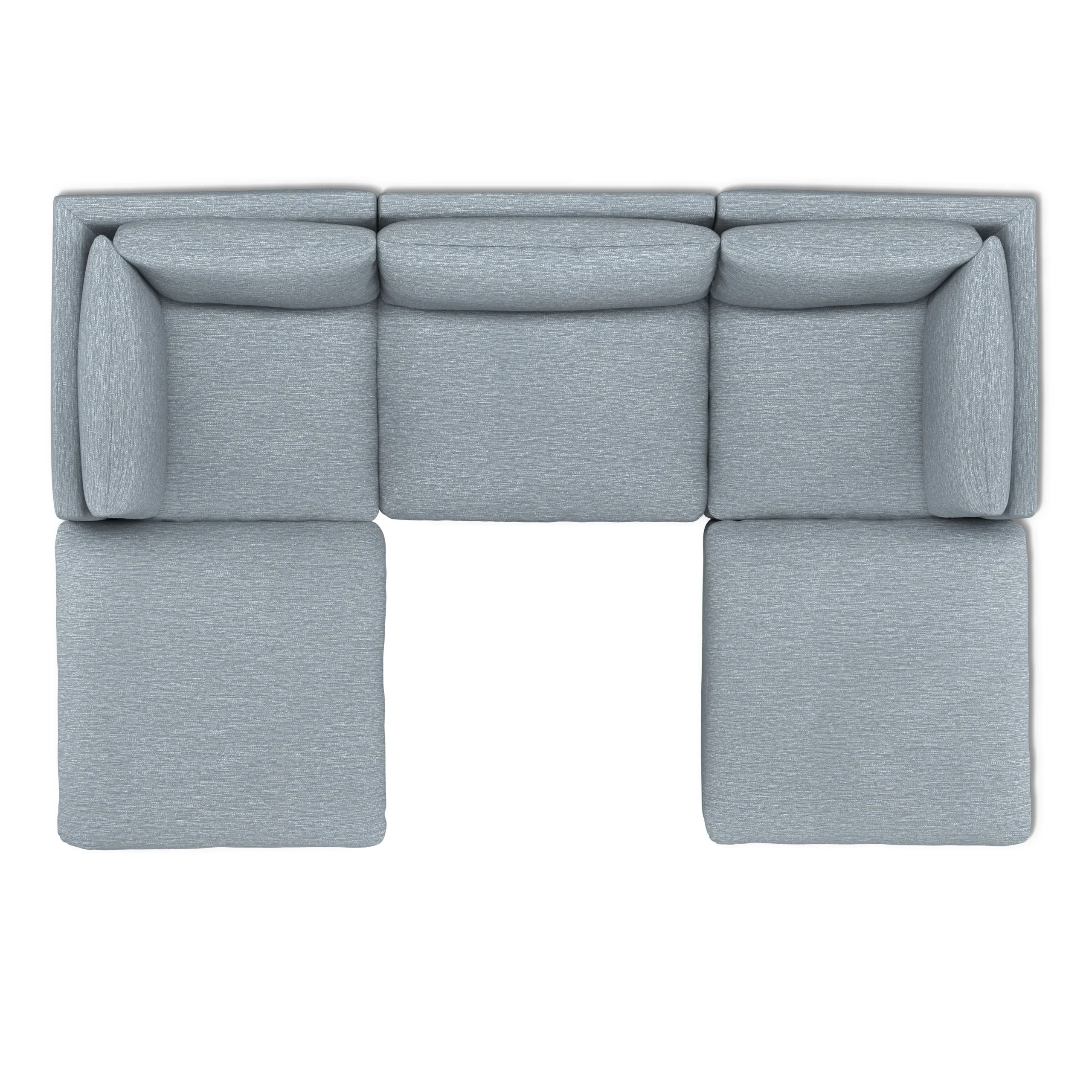 Leigh 121.5_ Modular 3-Seater U-Shaped Sectional - Silver Light Blue - Image 6