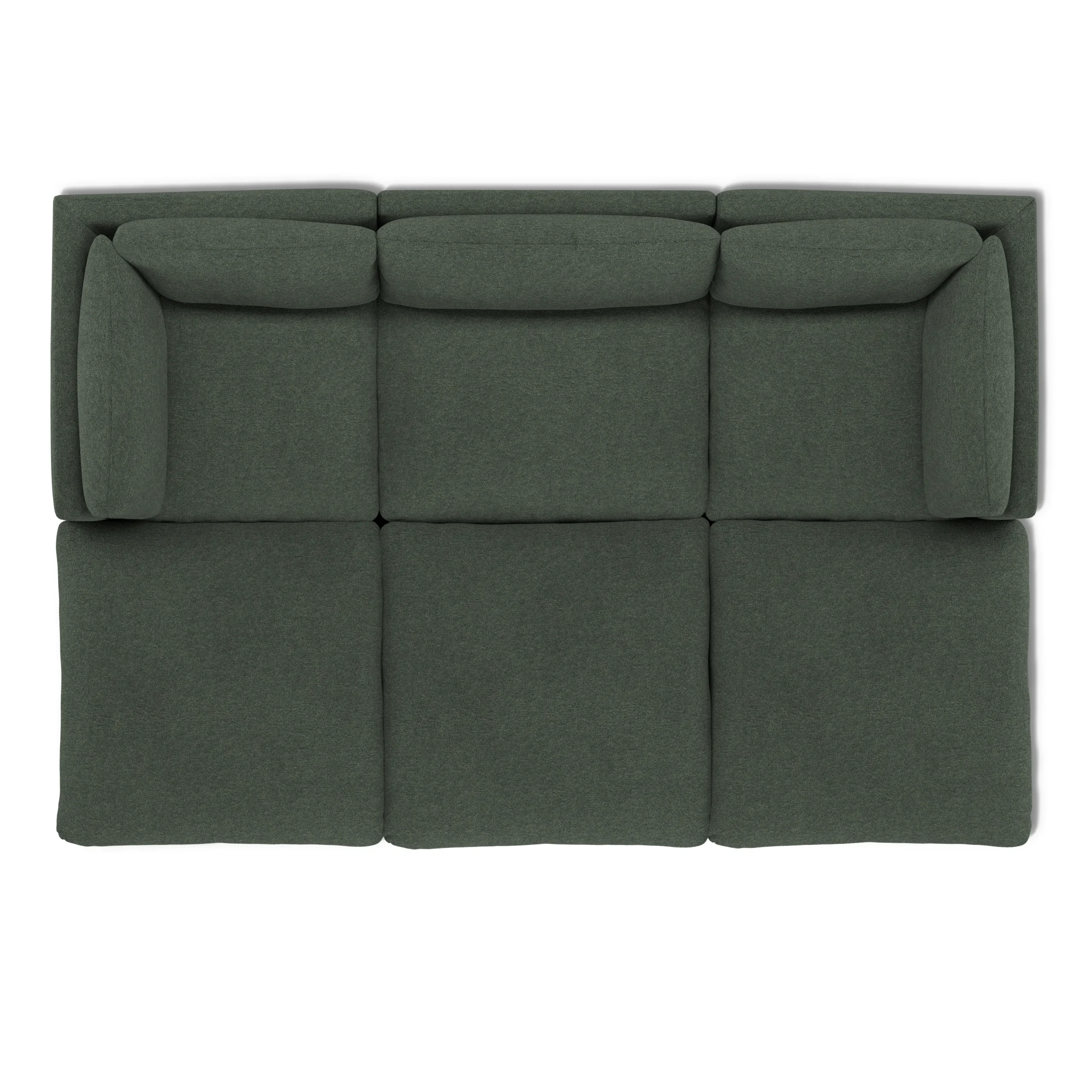 Leigh 121.5_ Modular Open Pit Sectional - Green Wool Bouclé - Image 6