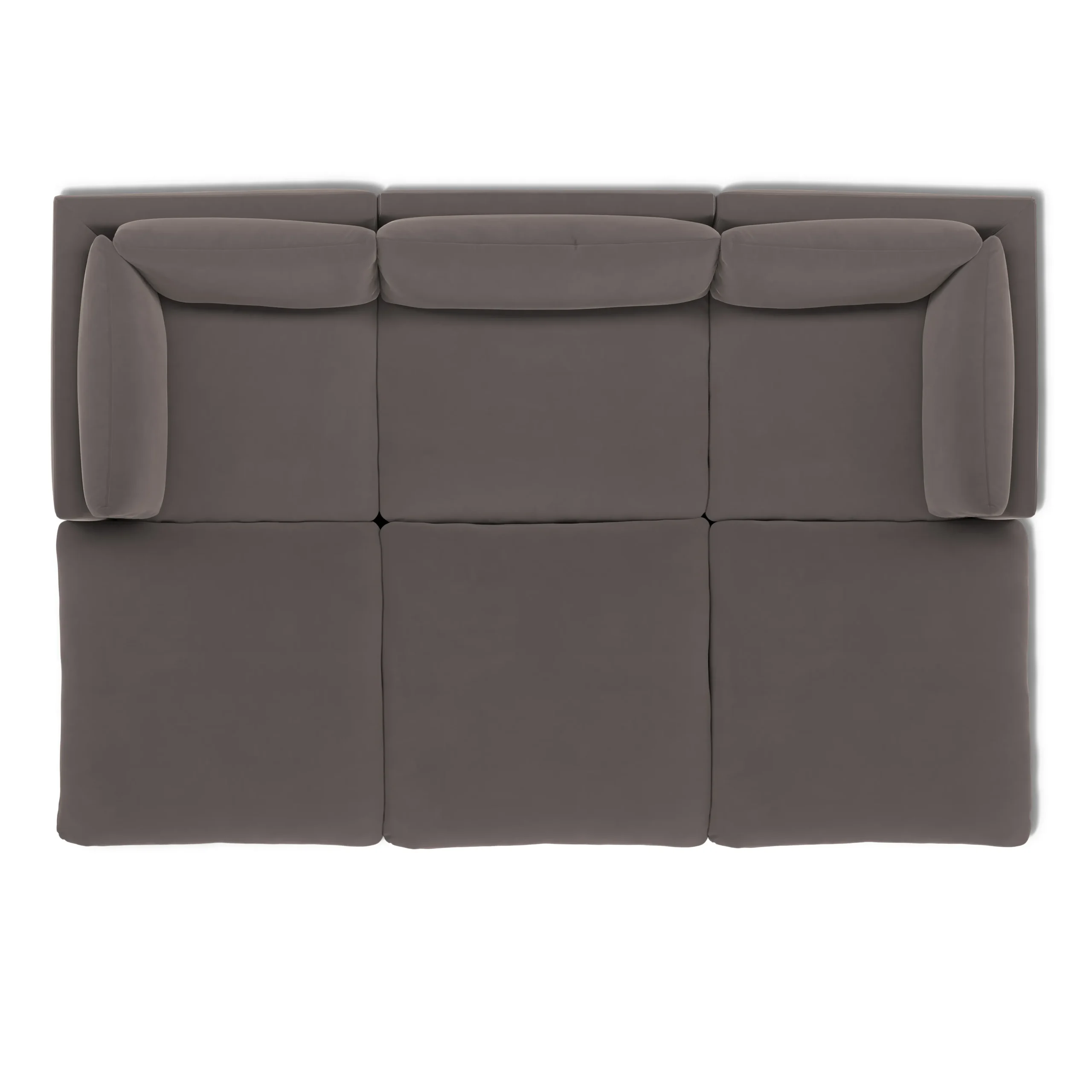 Leigh 121.5_ Velvet Modular Open Pit Sectional - Hale Warm Gray - Image 6