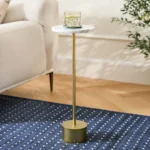 Tarvok Marble Drinks Table - Brass