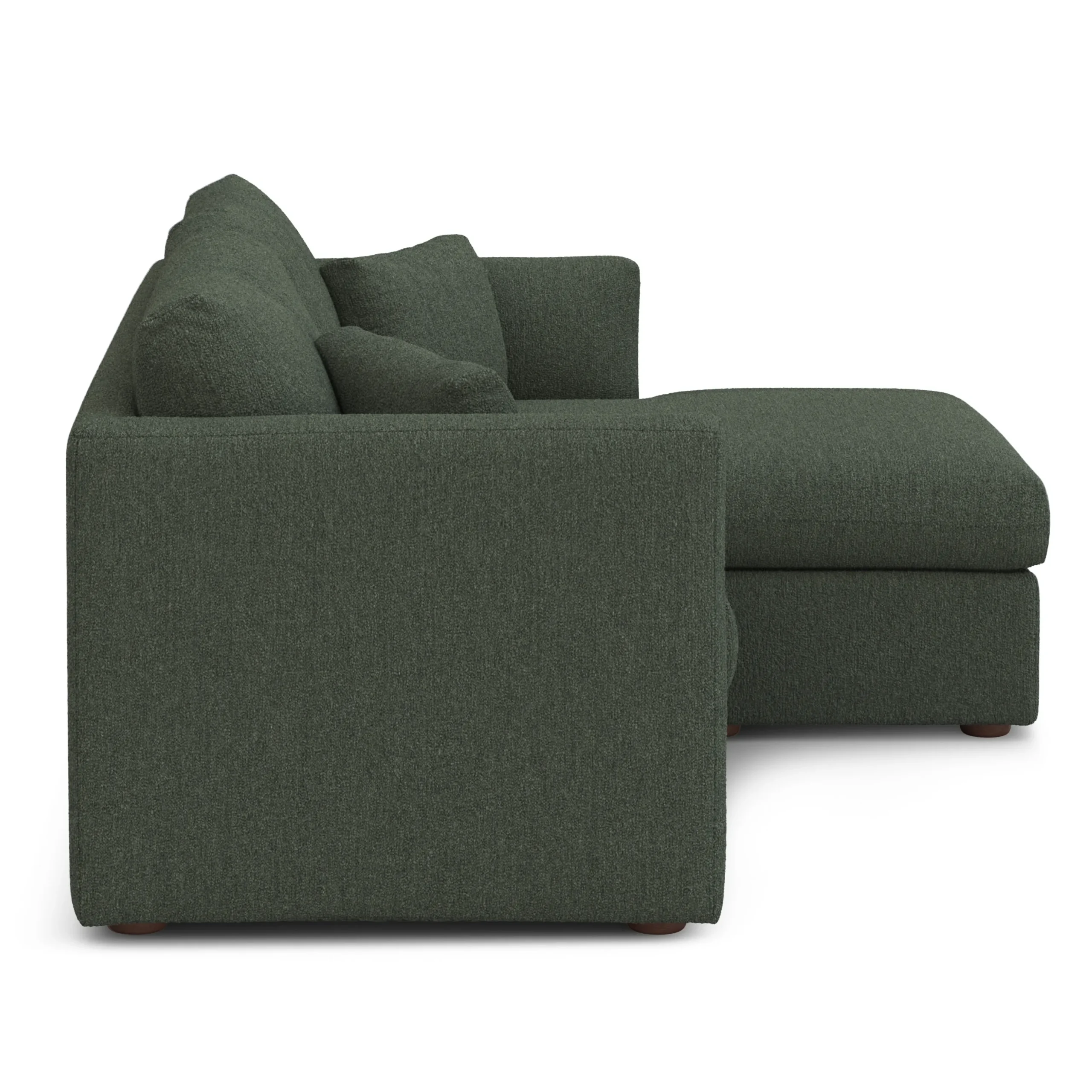Marina 80_ Reversible Storage Sectional - Green Wool Bouclé - Image 6