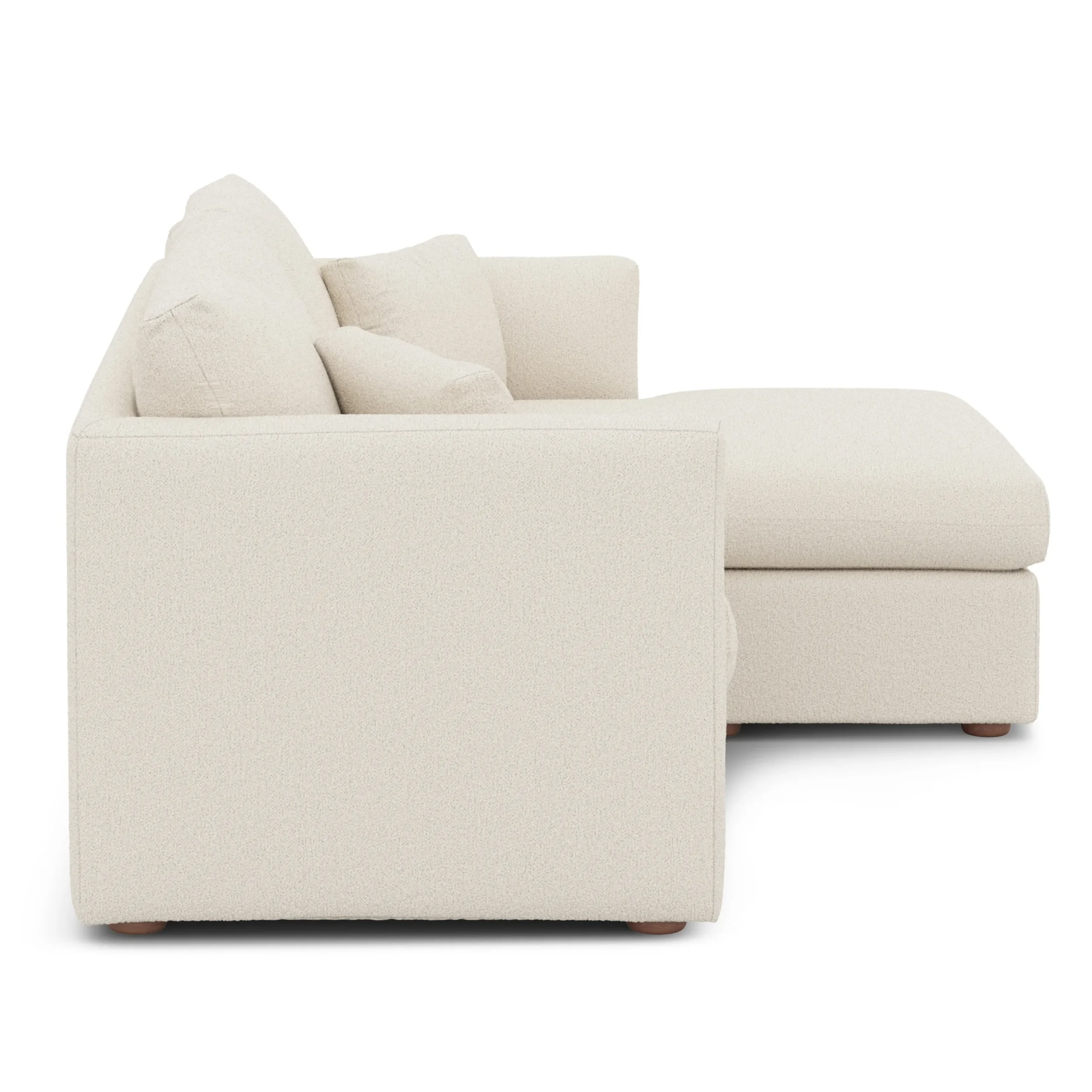 Marina 80_ Reversible Storage Sectional - Ivory Wool Bouclé - Image 6