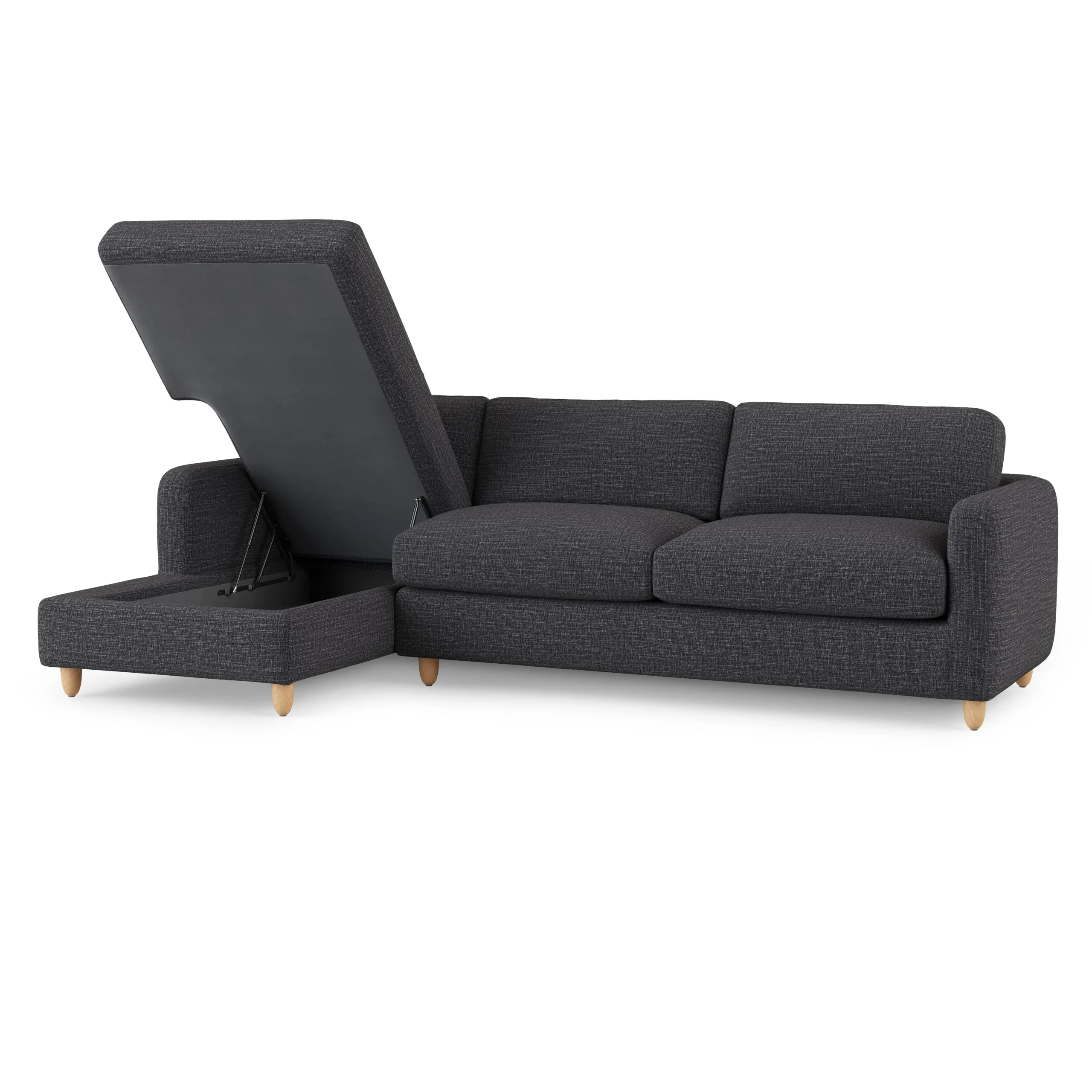 Vati 114_ Left Storage Sleeper Sectional - Natural Oak and Napa Charcoal - Image 6