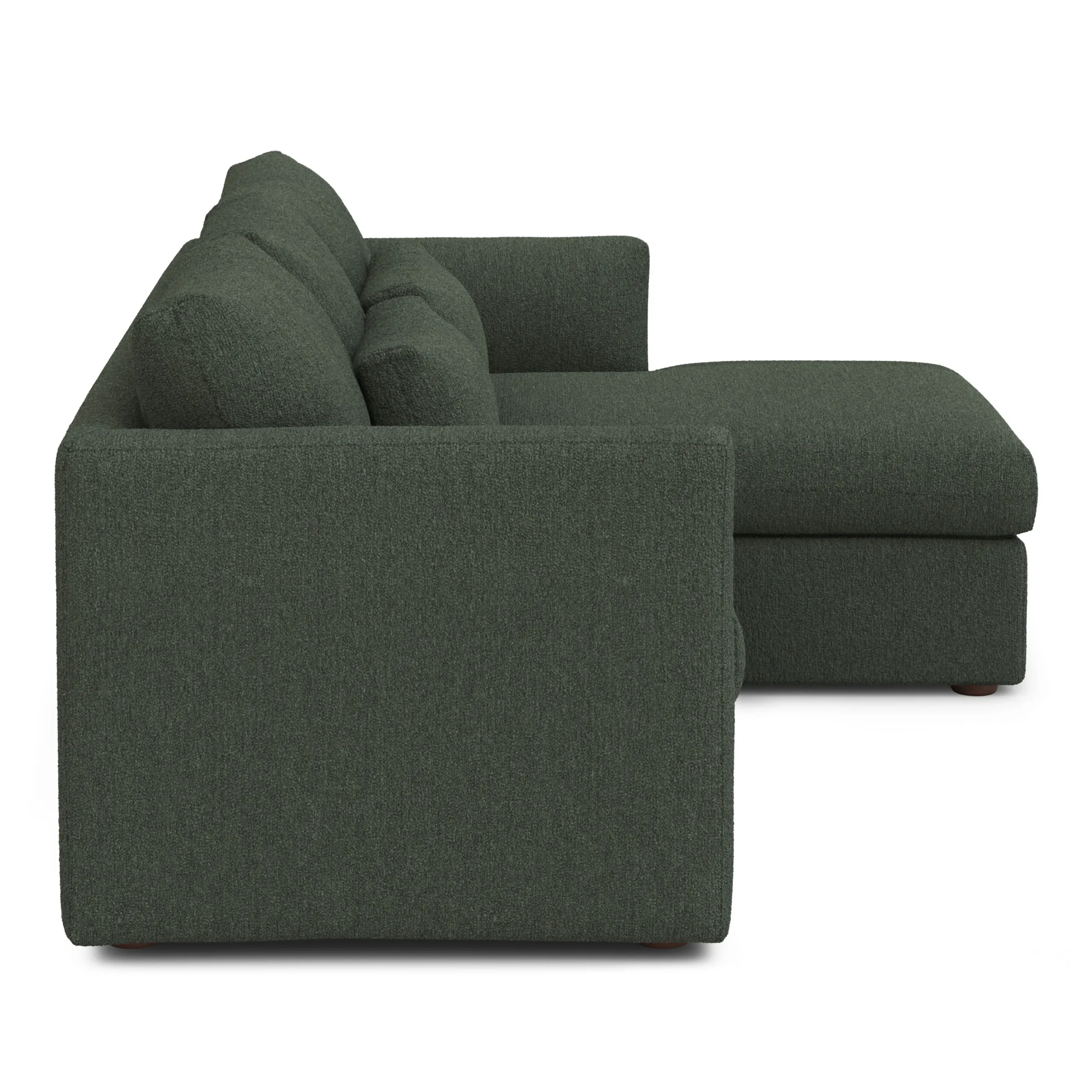Marina 90_ Reversible Storage Sectional - Green Wool Bouclé - Image 6
