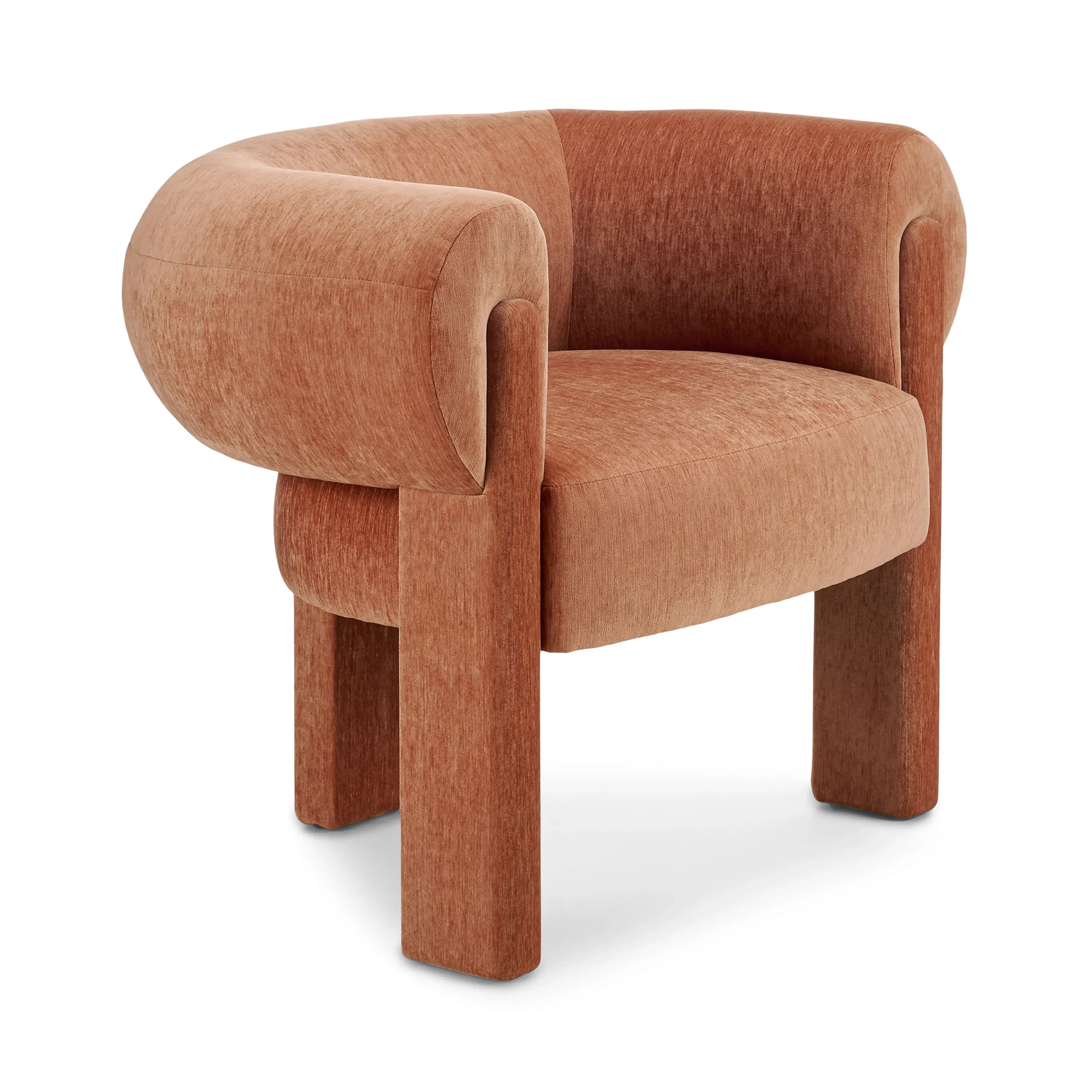 Everse 33.5_ Velvet Lounge Chair - Melange Brown