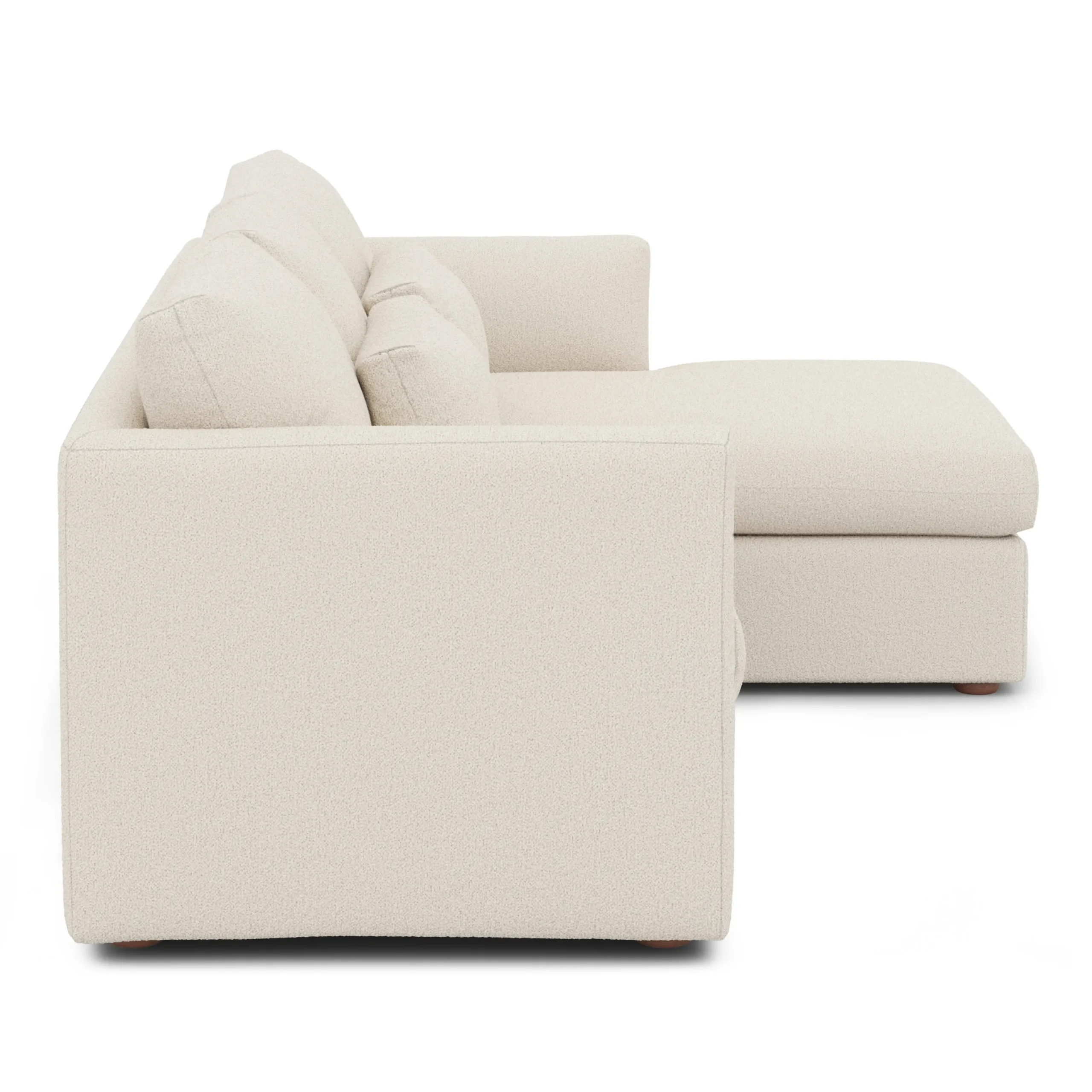 Marina 90_ Reversible Storage Sectional - Ivory Wool Bouclé - Image 6