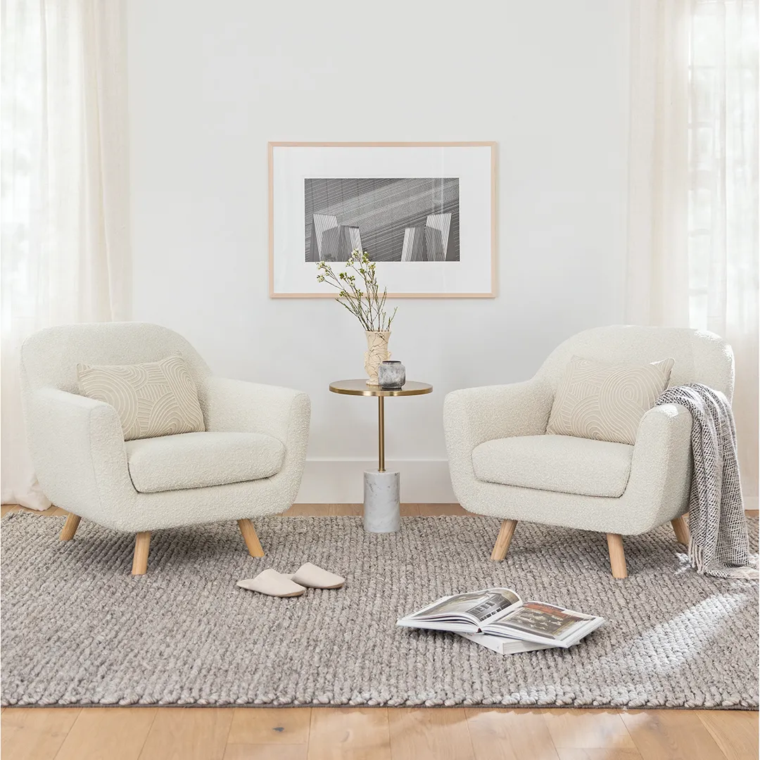 Gabriola 34_ Lounge Chair - Ivory Bouclé - Image 16