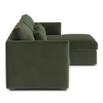 Marina 90_ Velvet Reversible Storage Sectional - Hale Fir Green
