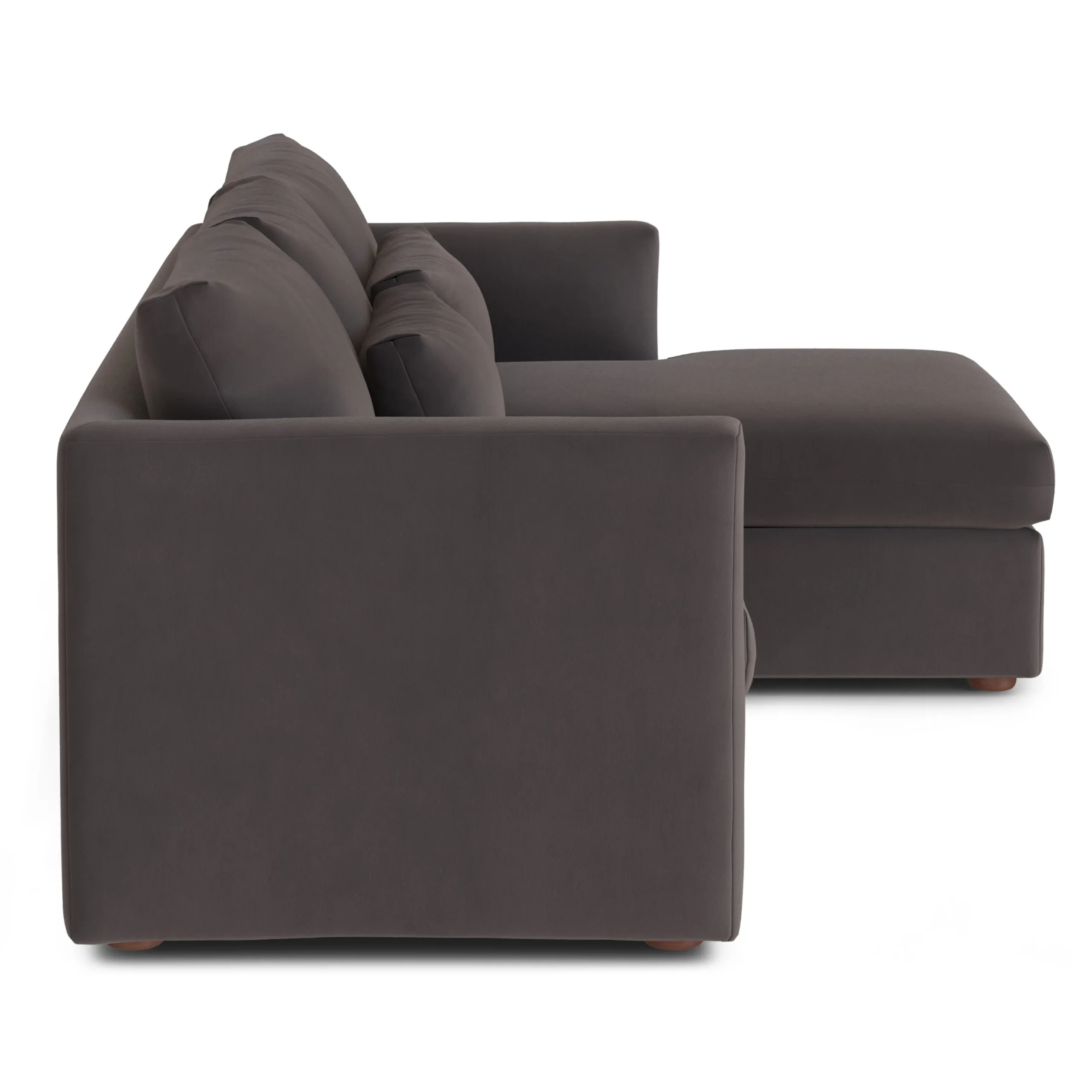 Marina 90_ Velvet Reversible Storage Sectional - Hale Warm Gray - Image 6