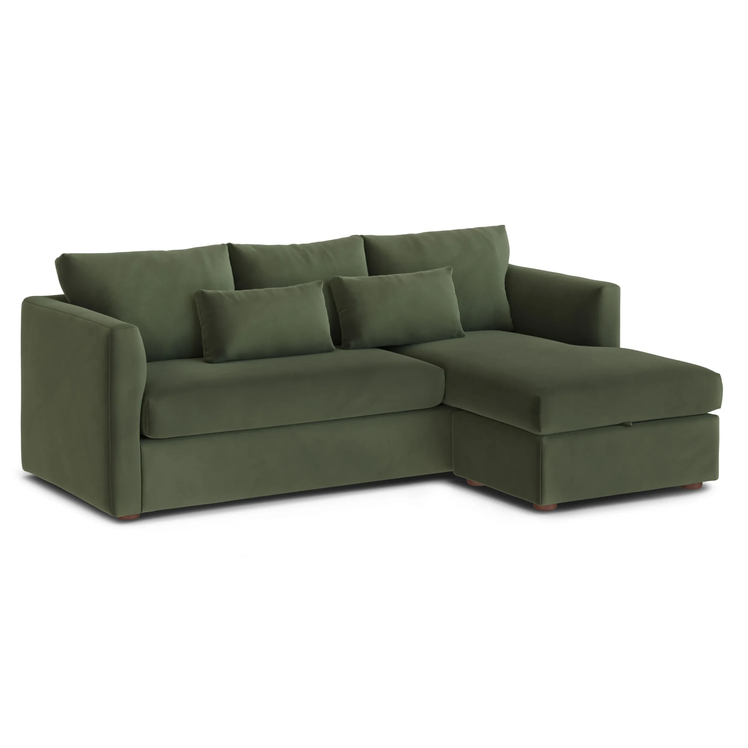 Marina 90_ Velvet Reversible Storage Sleeper Sectional - Hale Fir Green - Image 6