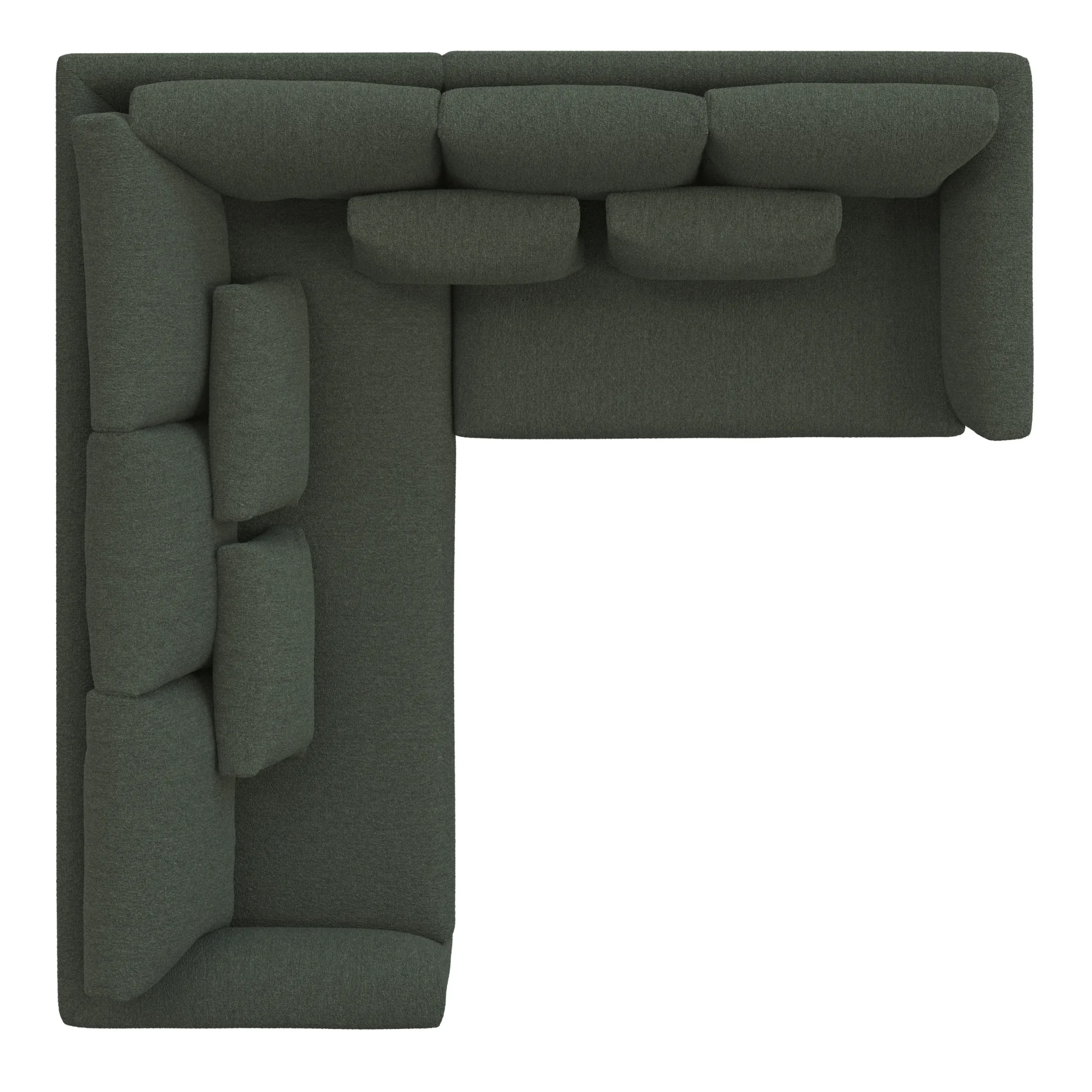 Marina 92_ Corner Sectional - Green Wool Bouclé - Image 6