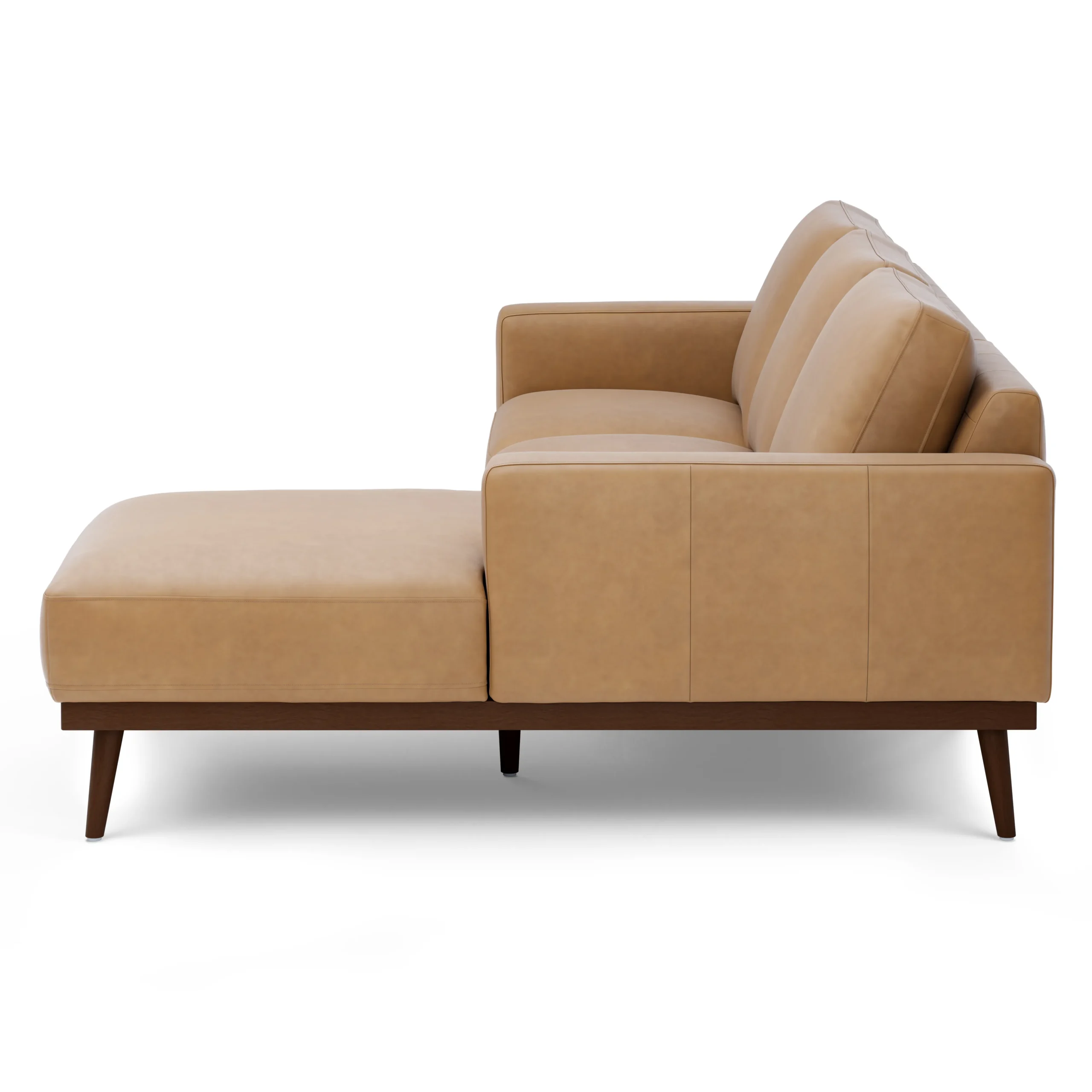Rhett 93_ Leather Right Chaise Sectional - Charme Tan - Image 6
