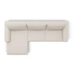 Riley 118.5_ Left Sectional - Ivory Wool Bouclé