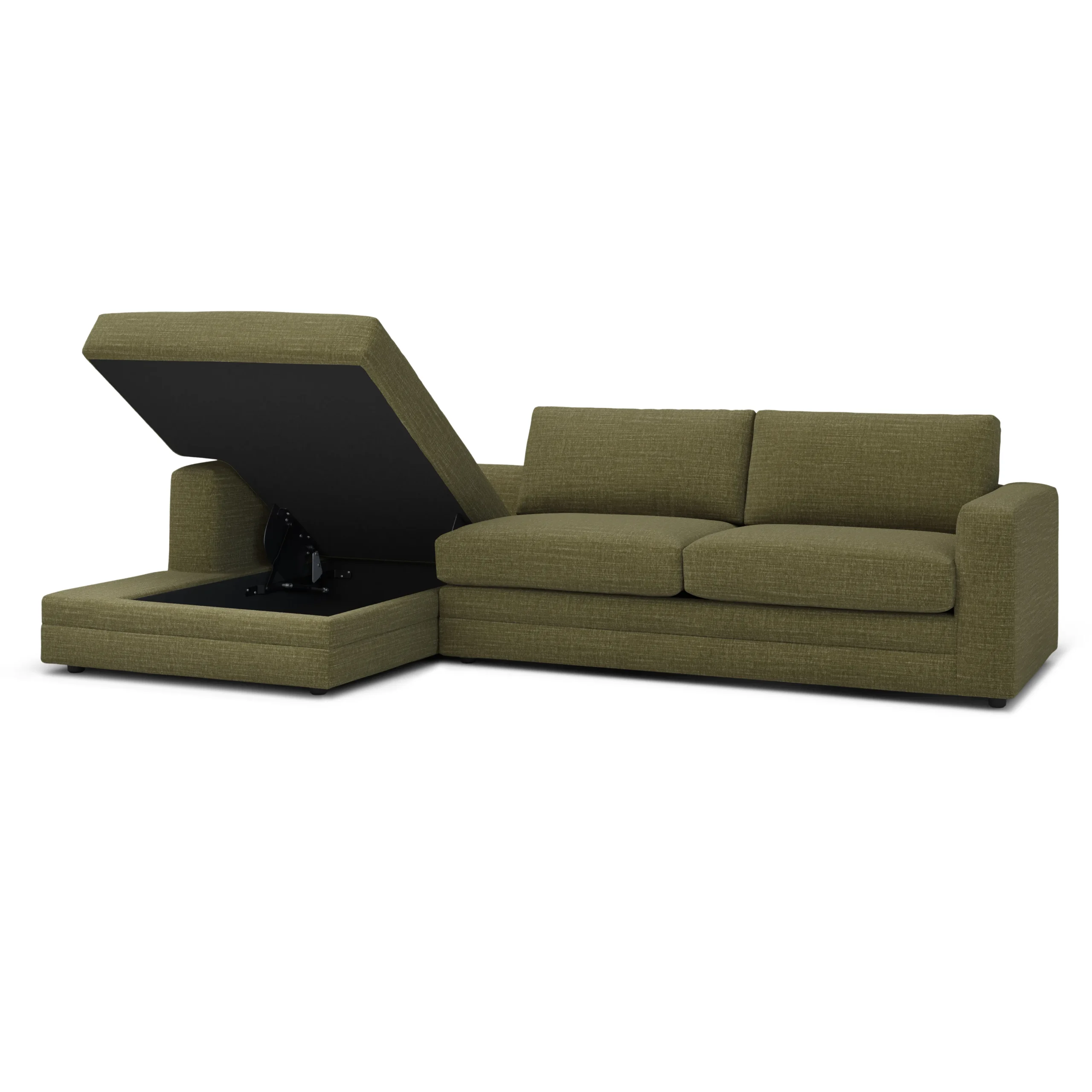 Riley 118_ Left Storage Sleeper Sectional - Napa Moss - Image 6