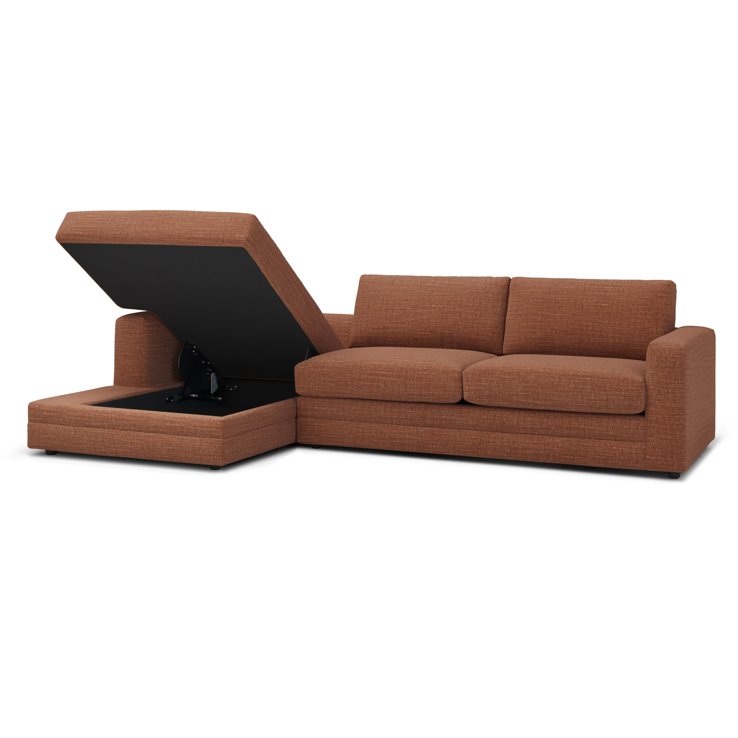 Riley 118_ Left Storage Sleeper Sectional - Napa Rust - Image 6
