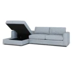 Riley 118_ Left Storage Sleeper Sectional - Silver Light Blue