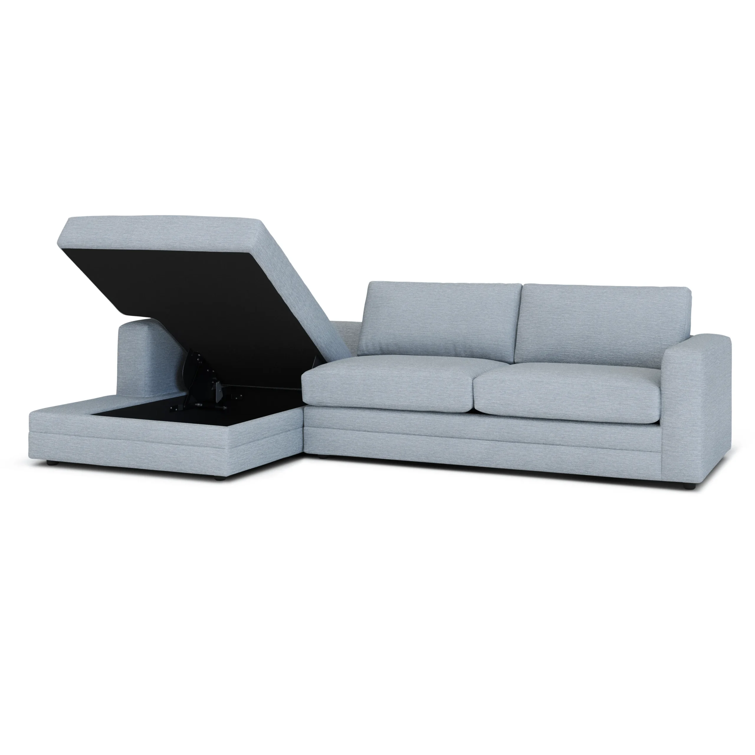 Riley 118_ Left Storage Sleeper Sectional - Silver Light Blue - Image 6