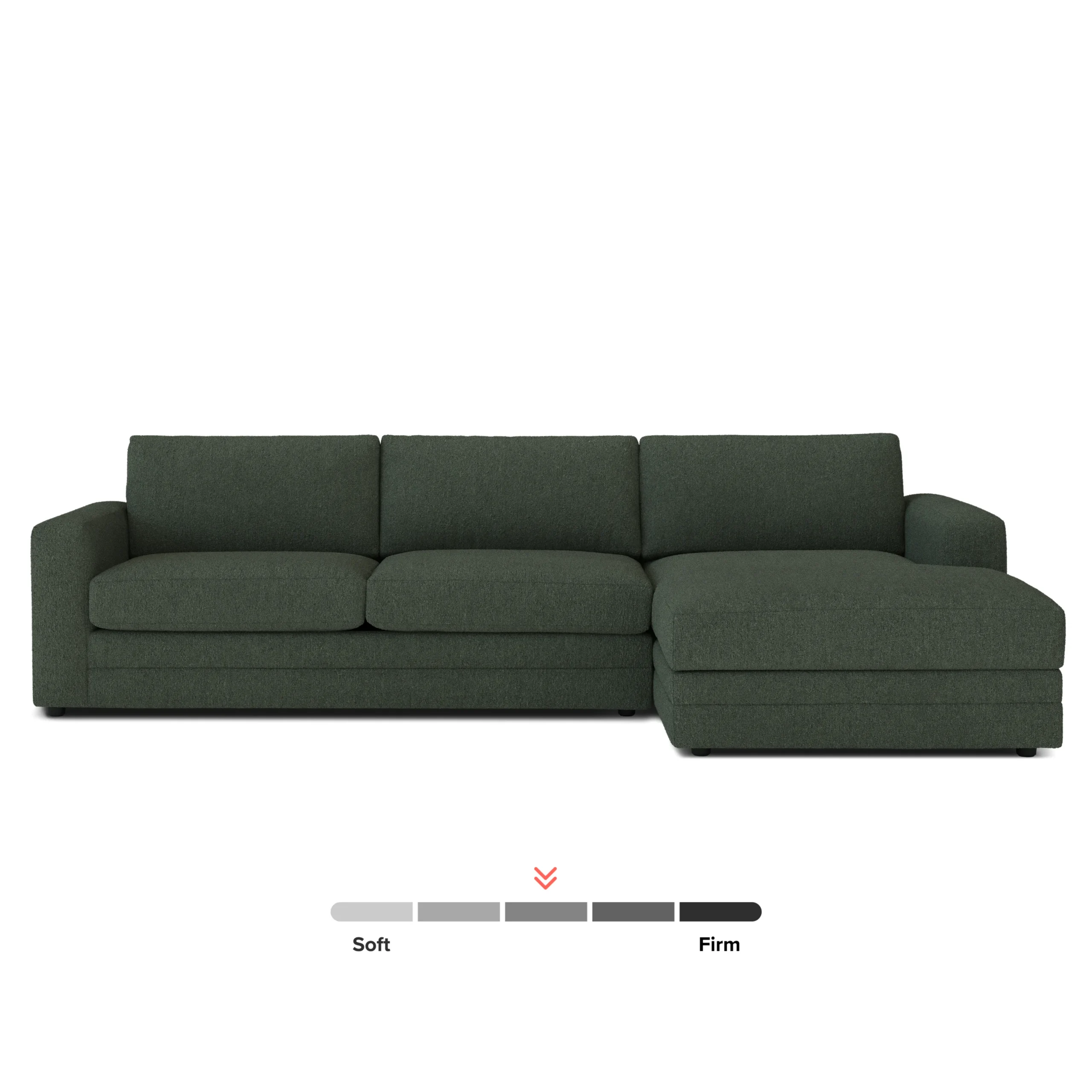 Riley 118_ Right Storage Sleeper Sectional - Green Wool Bouclé - Image 3