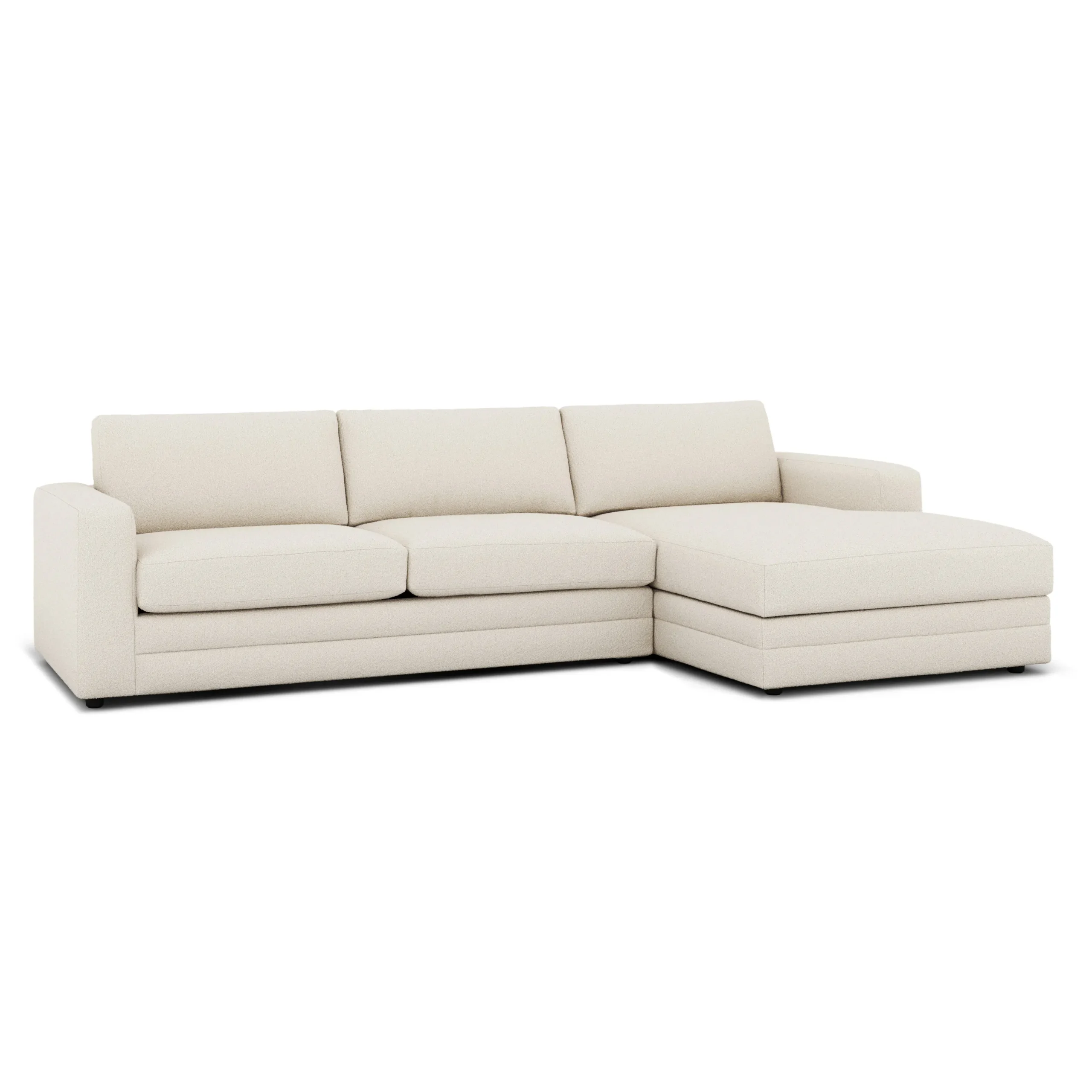 Riley 118_ Right Storage Sleeper Sectional - Ivory Wool Bouclé - Image 4