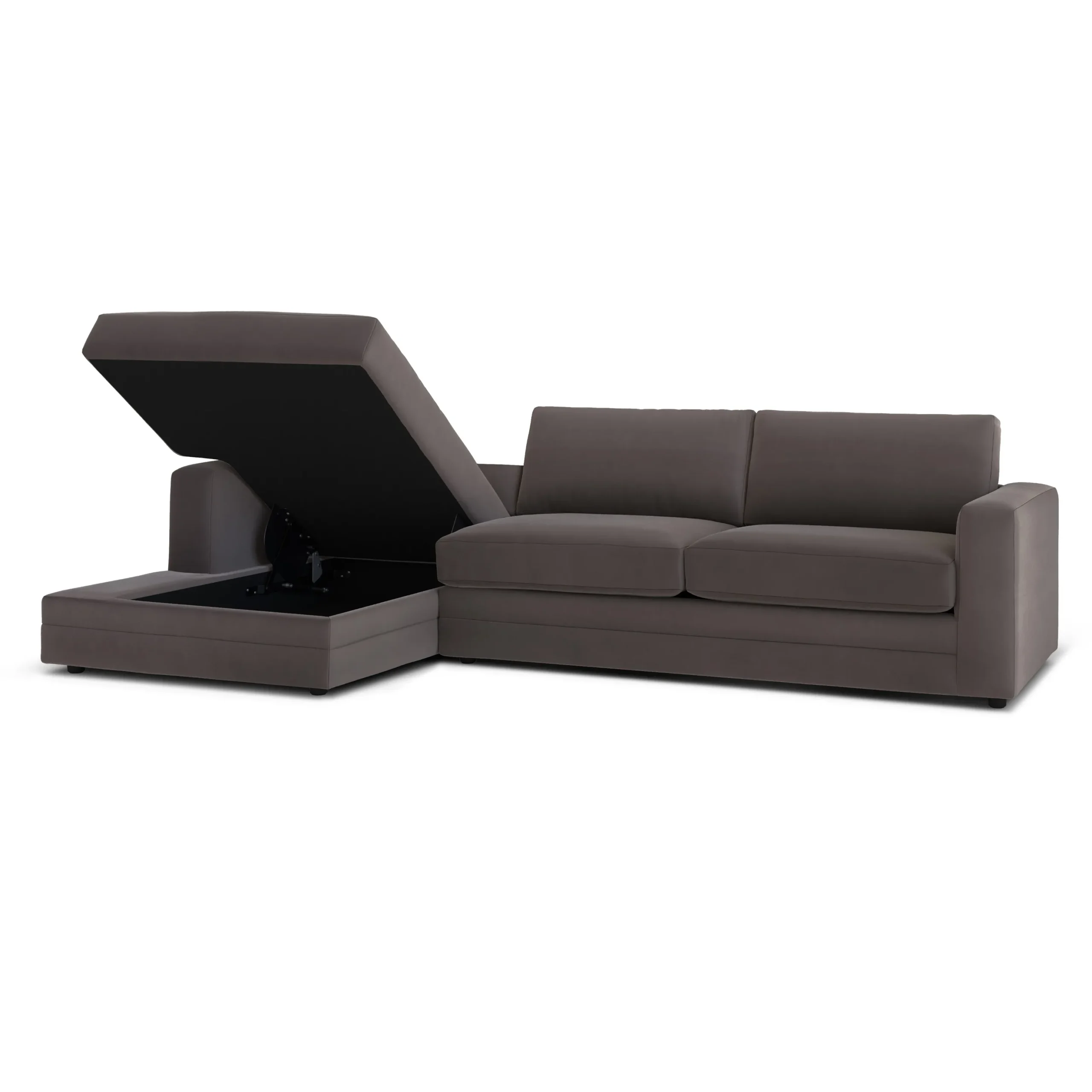 Riley 118_ Velvet Left Storage Sleeper Sectional - Hale Warm Gray - Image 4