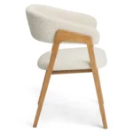 Josra Dining Chair - Oak and Ivory Bouclé