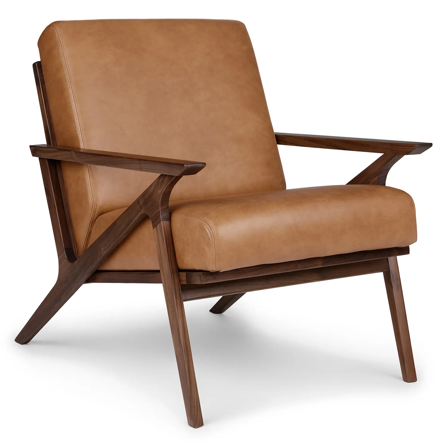 Otio 26_ Leather Lounge Chair - Walnut and Toscana Tan - Image 16