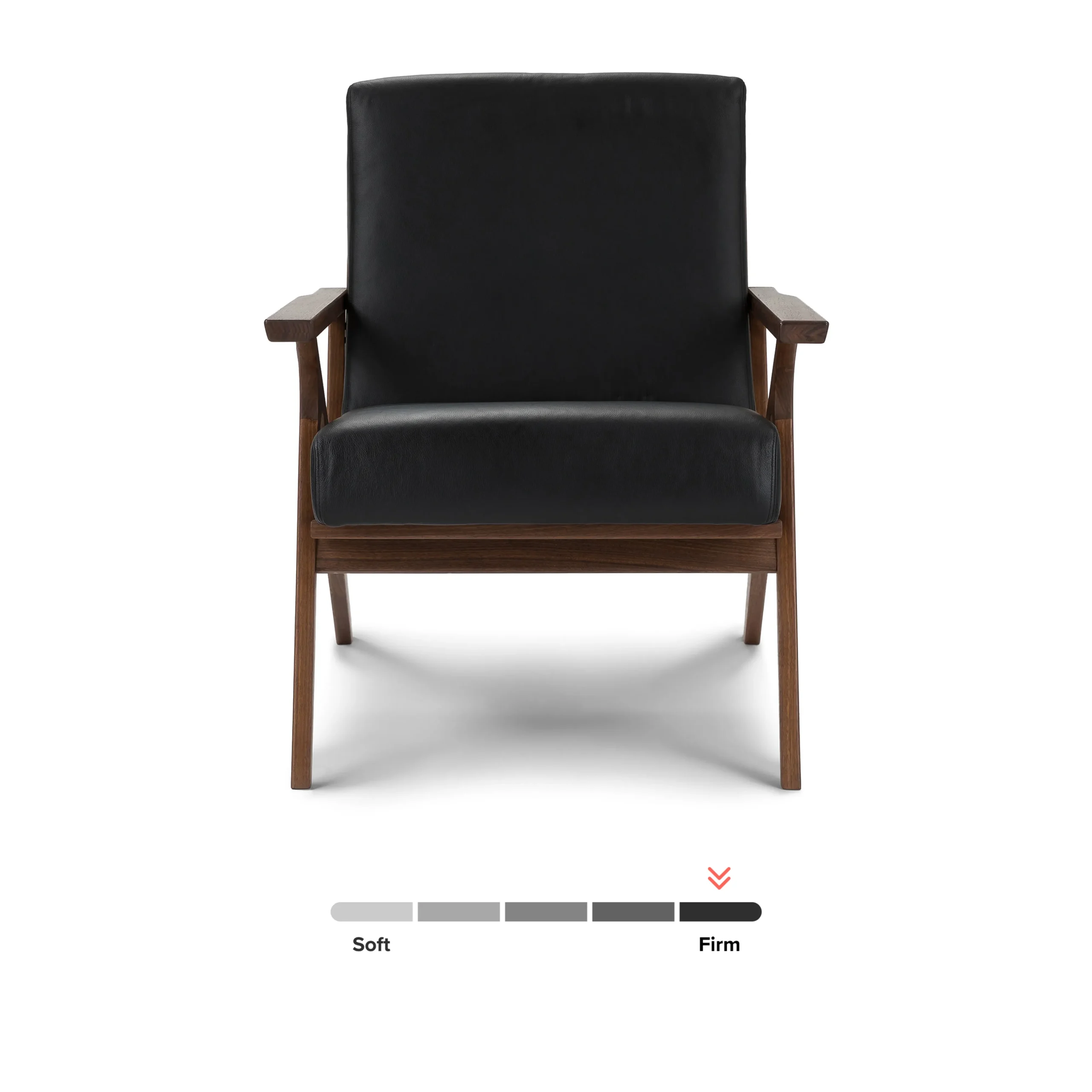 Otio 26_ Leather Lounge Chair - Walnut and Black - Image 13