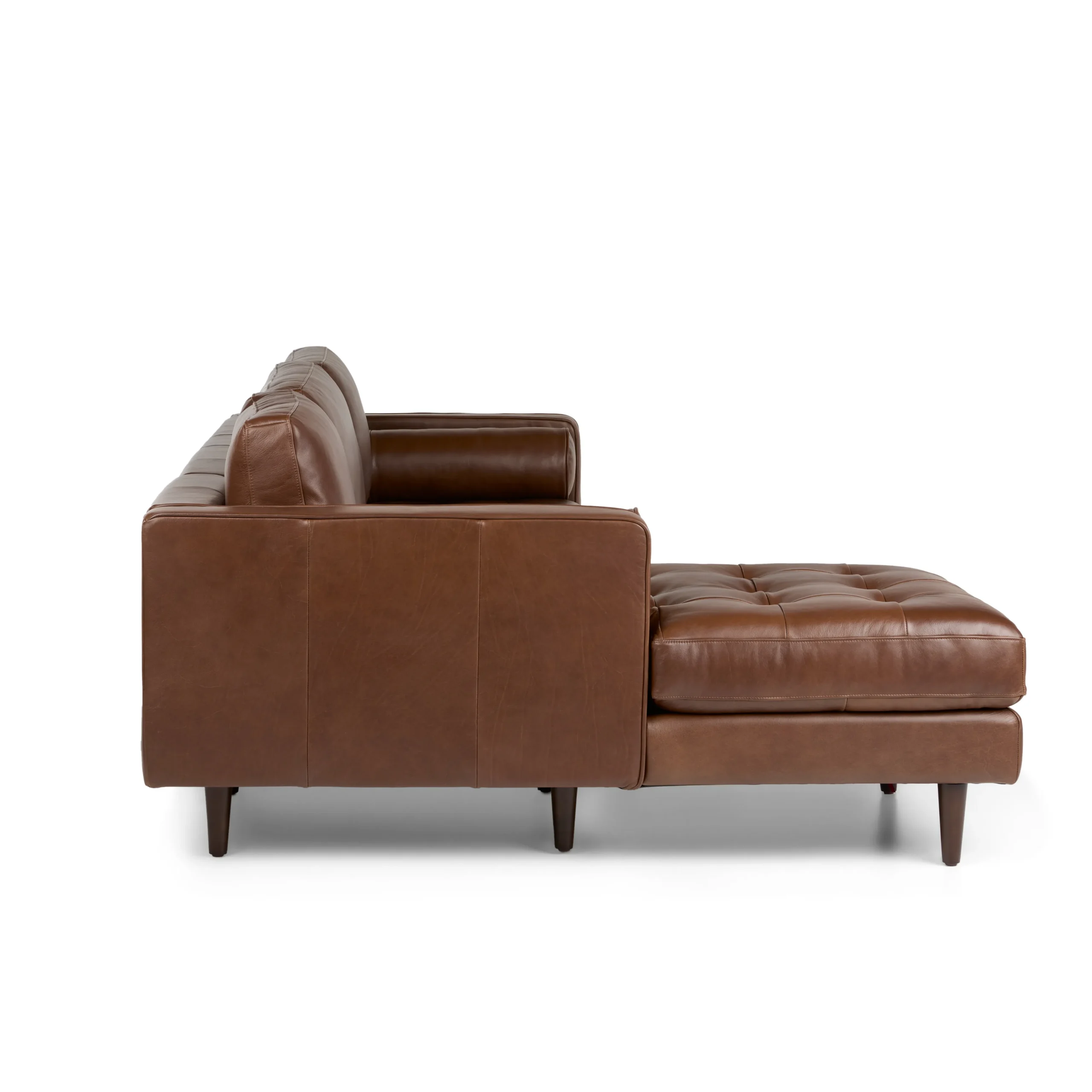 Sven 100_ Tufted Leather Left Sectional - Taos Brown - Image 6