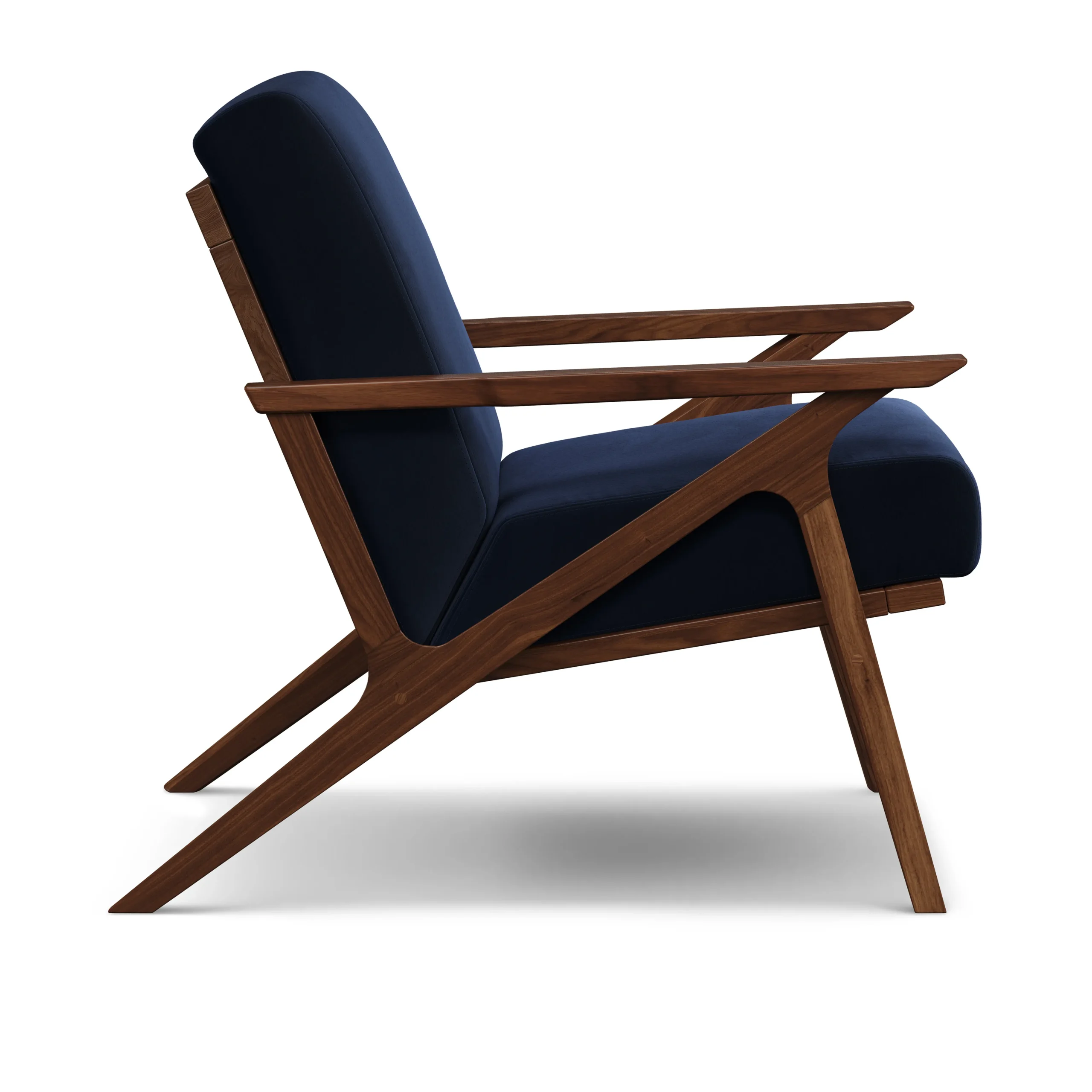 Otio 26_ Velvet Lounge Chair - Walnut and Hale Ink - Image 9