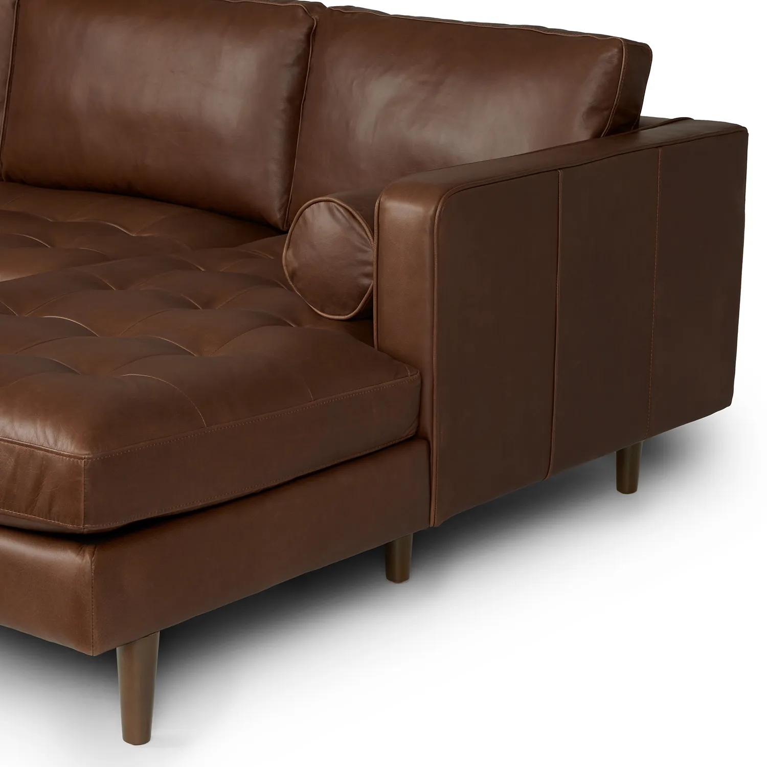 Sven 100_ Tufted Leather Right Sectional - Charme Chocolat - Image 7