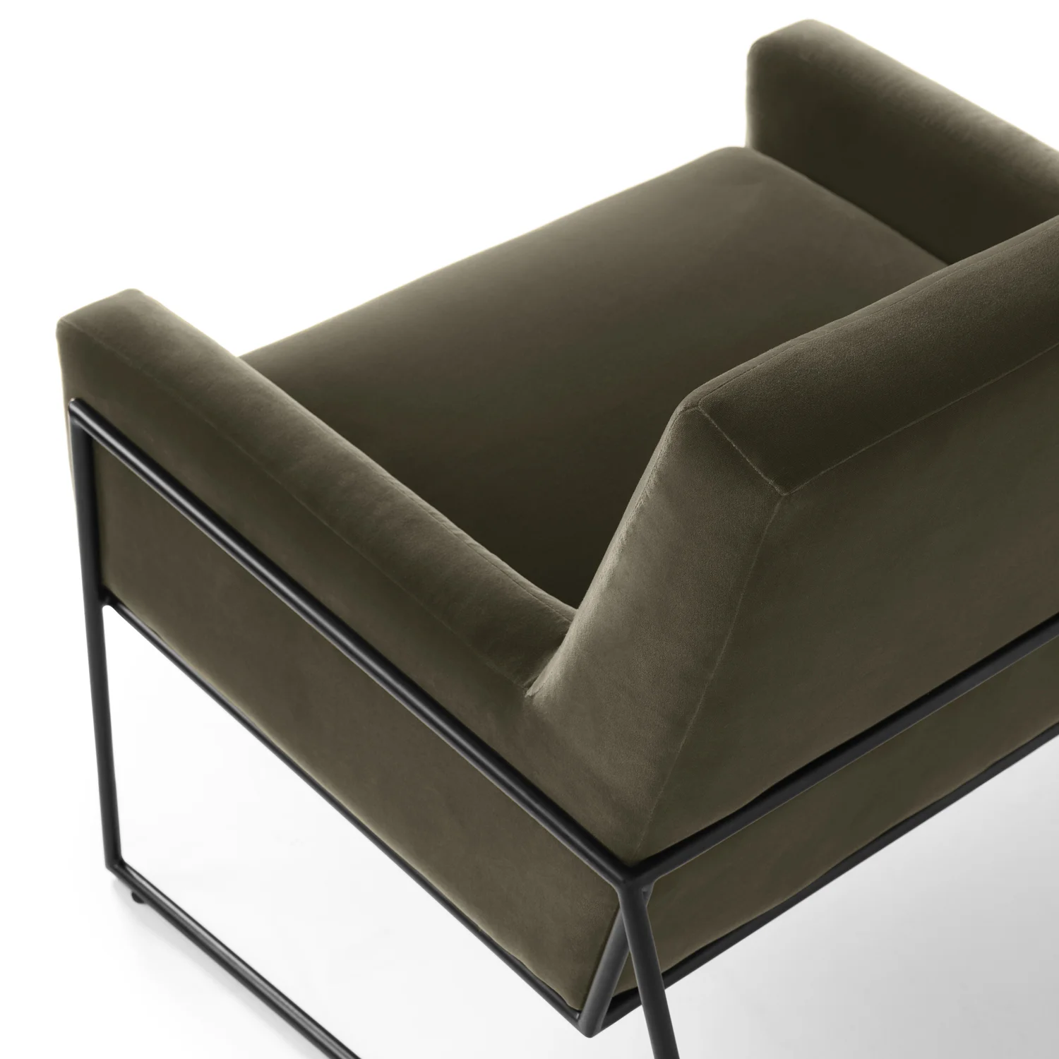 Regis 33_ Velvet Lounge Chair - Juniper Green - Image 4