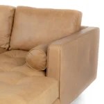Sven 100_ Tufted Leather Right Sectional - Charme Tan