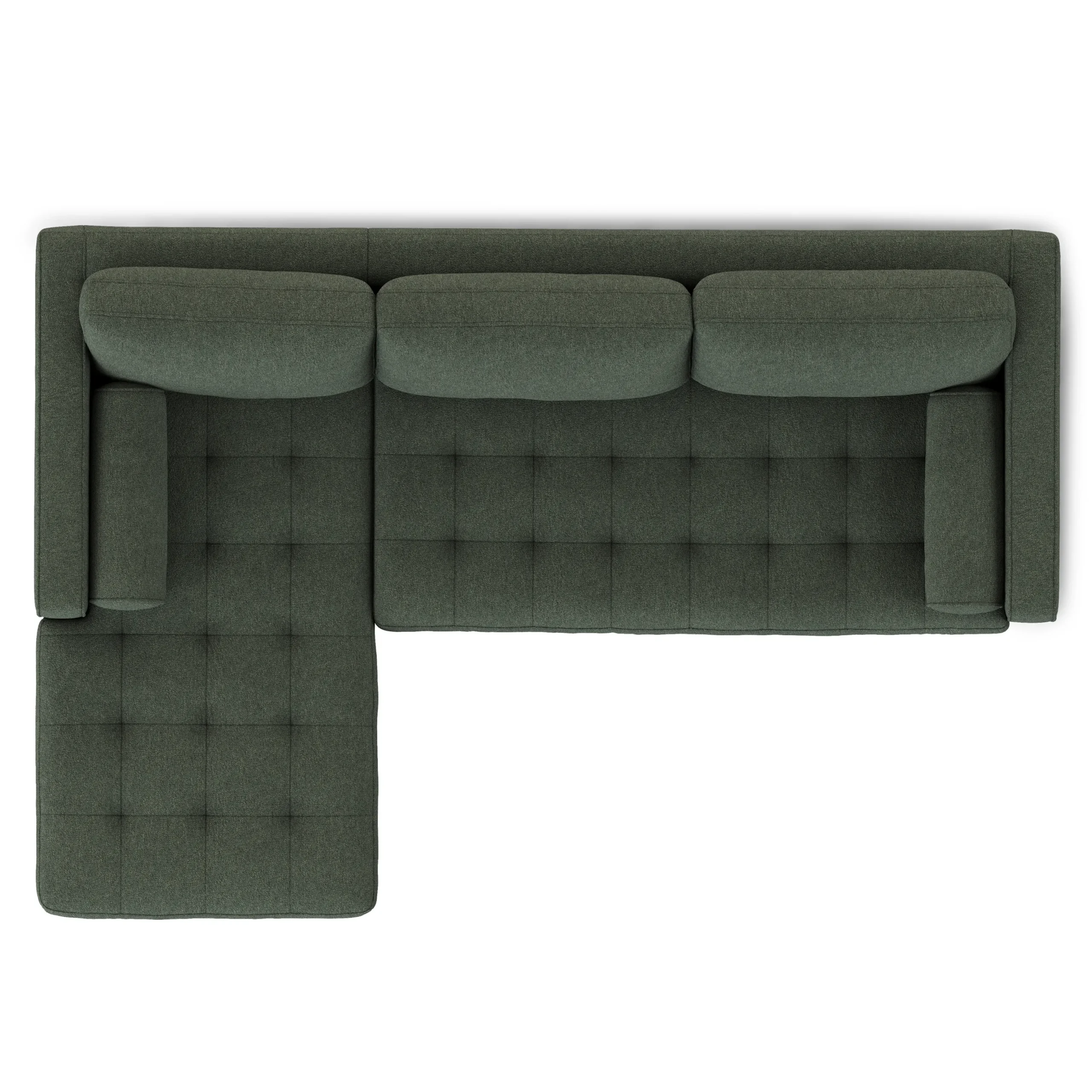 Sven 100_ Tufted Left Sectional - Green Wool Bouclé - Image 7
