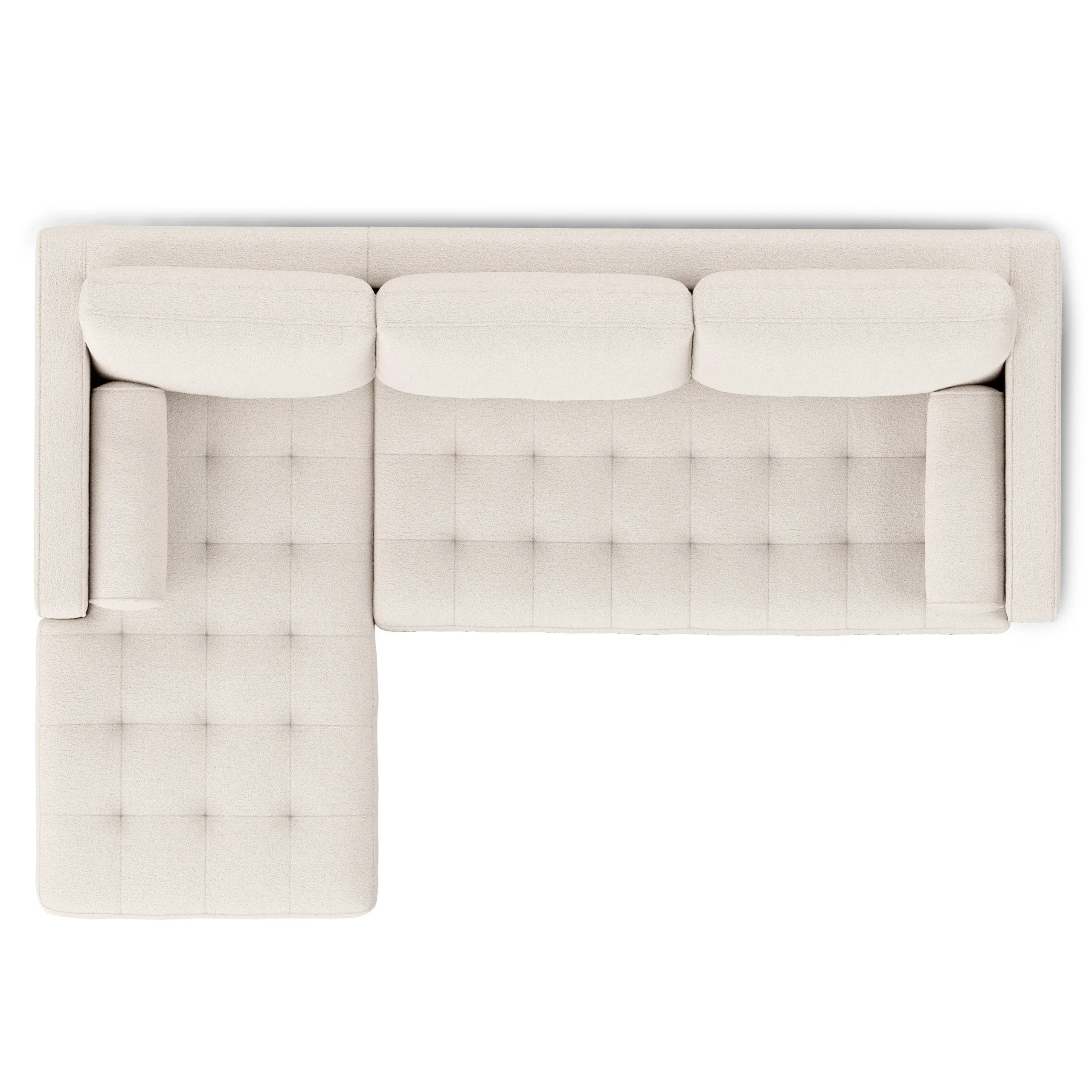 Sven 100_ Tufted Left Sectional - Ivory Wool Bouclé - Image 7