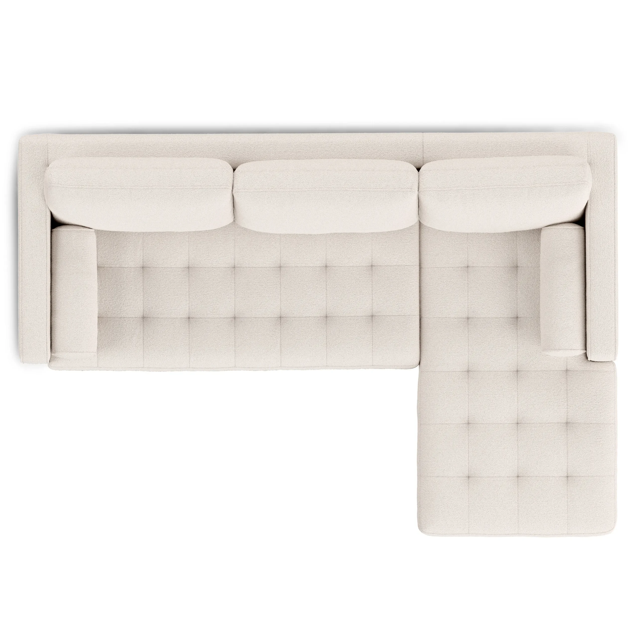 Sven 100_ Tufted Right Sectional - Ivory Wool Bouclé - Image 7