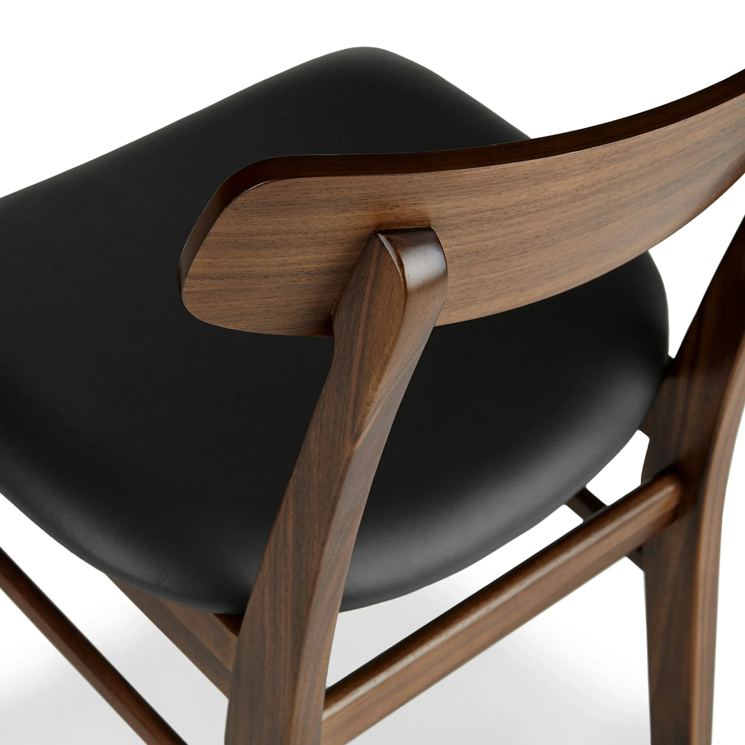 Ecole Leather Dining Chair - Walnut and Black - Image 7