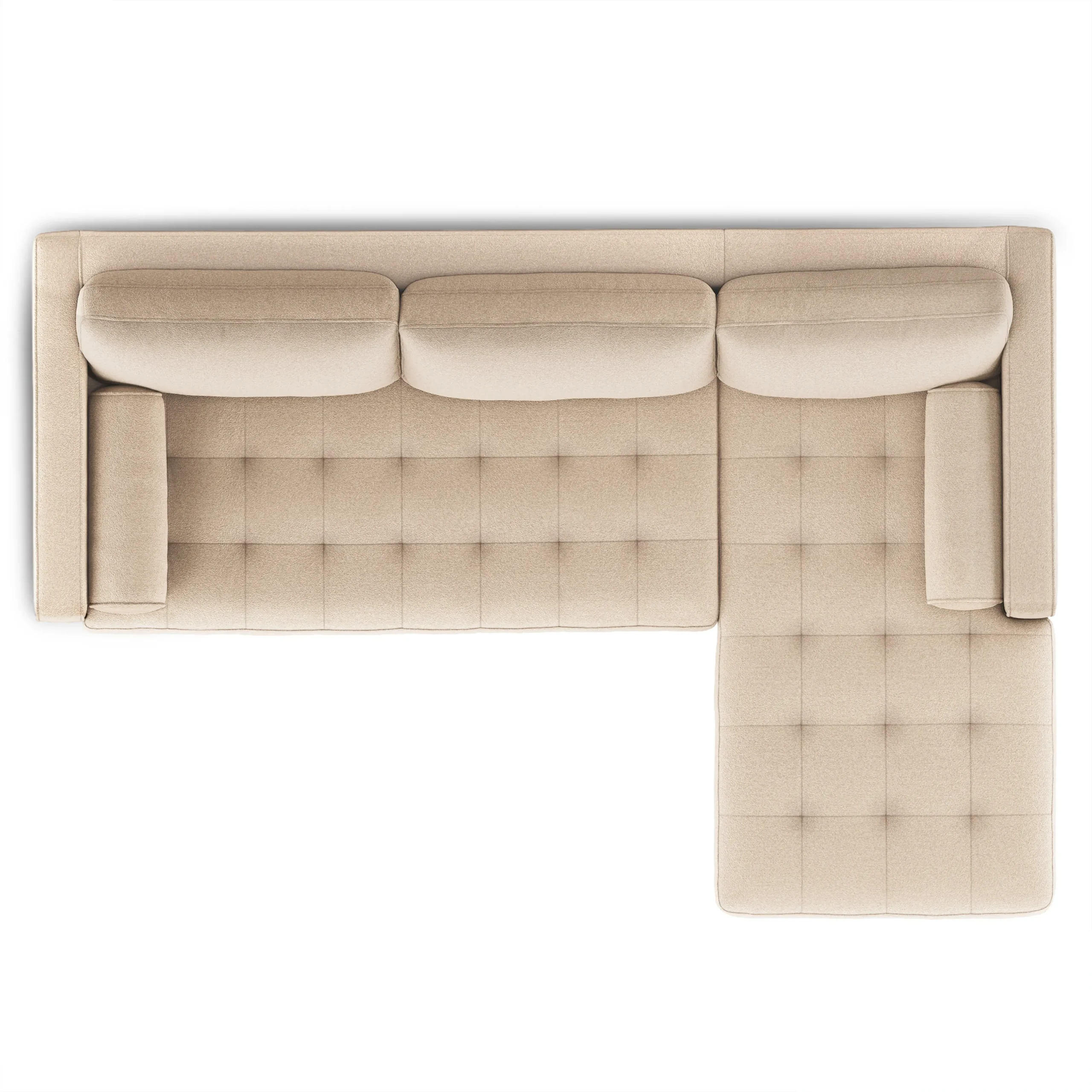 Sven 100_ Tufted Right Sectional - Ratine Buff - Image 7