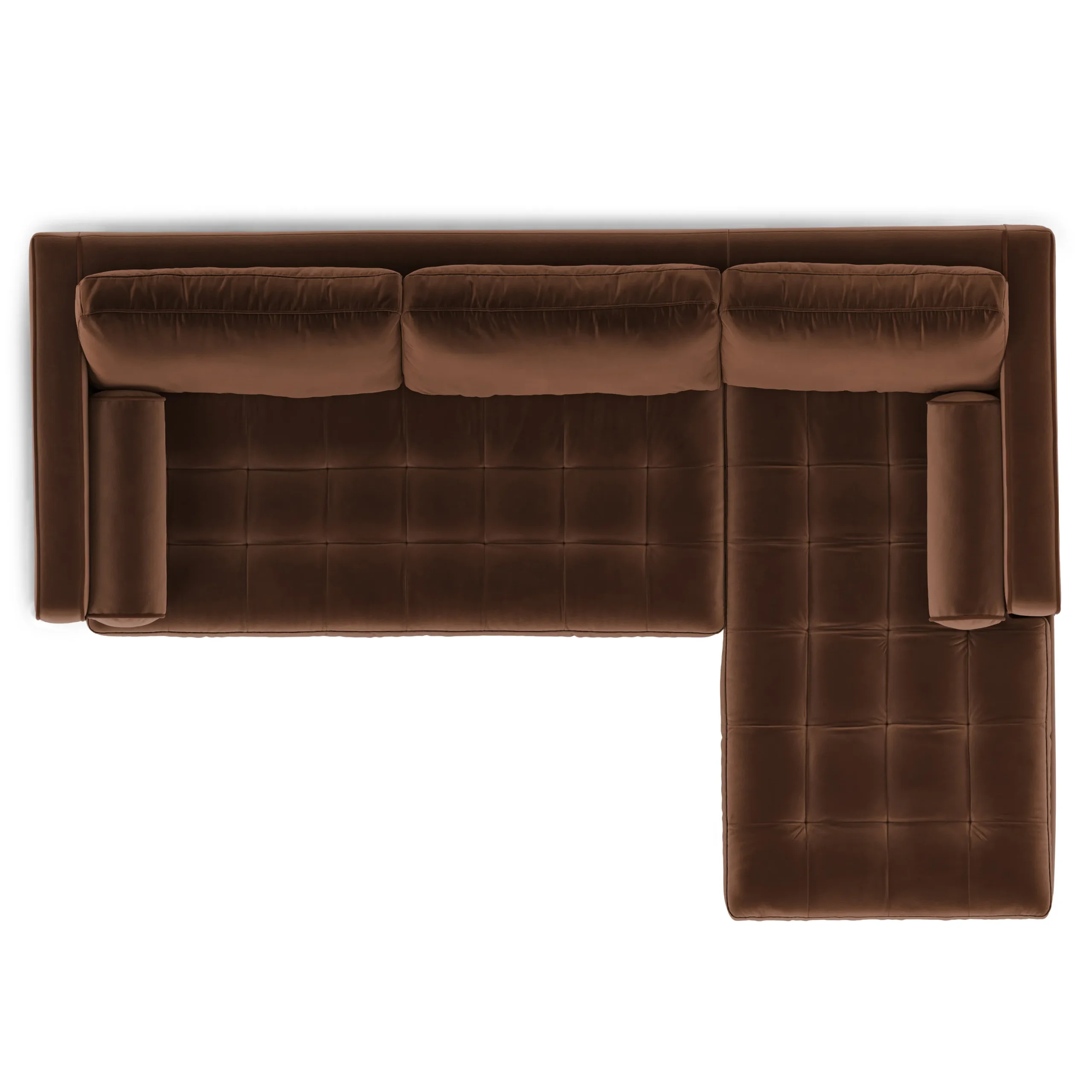 Sven 100_ Tufted Velvet Right Sectional - Plush Pacific Brown - Image 7