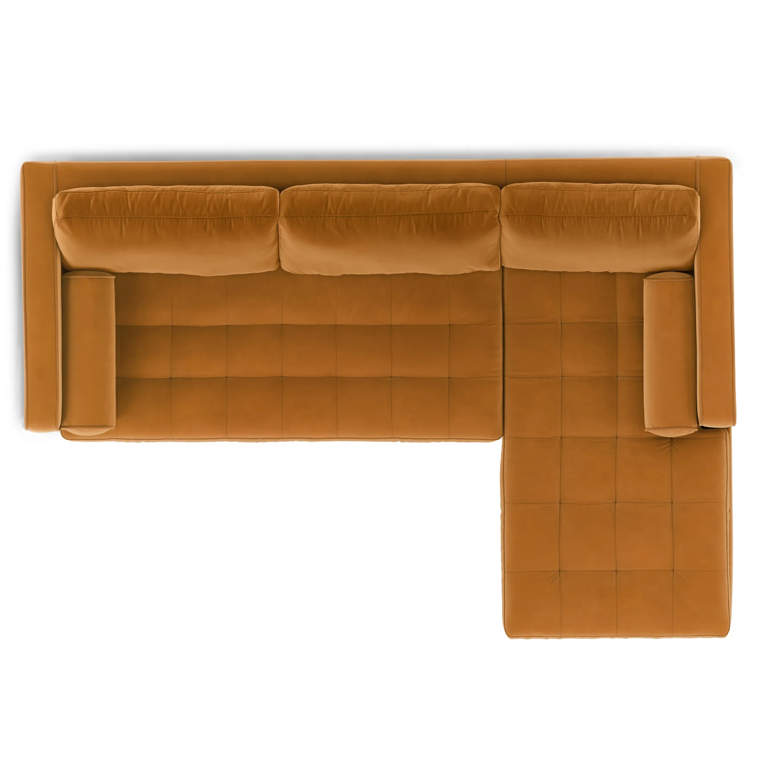 Sven 100_ Tufted Velvet Right Sectional - Plush Pacific Ginger - Image 7