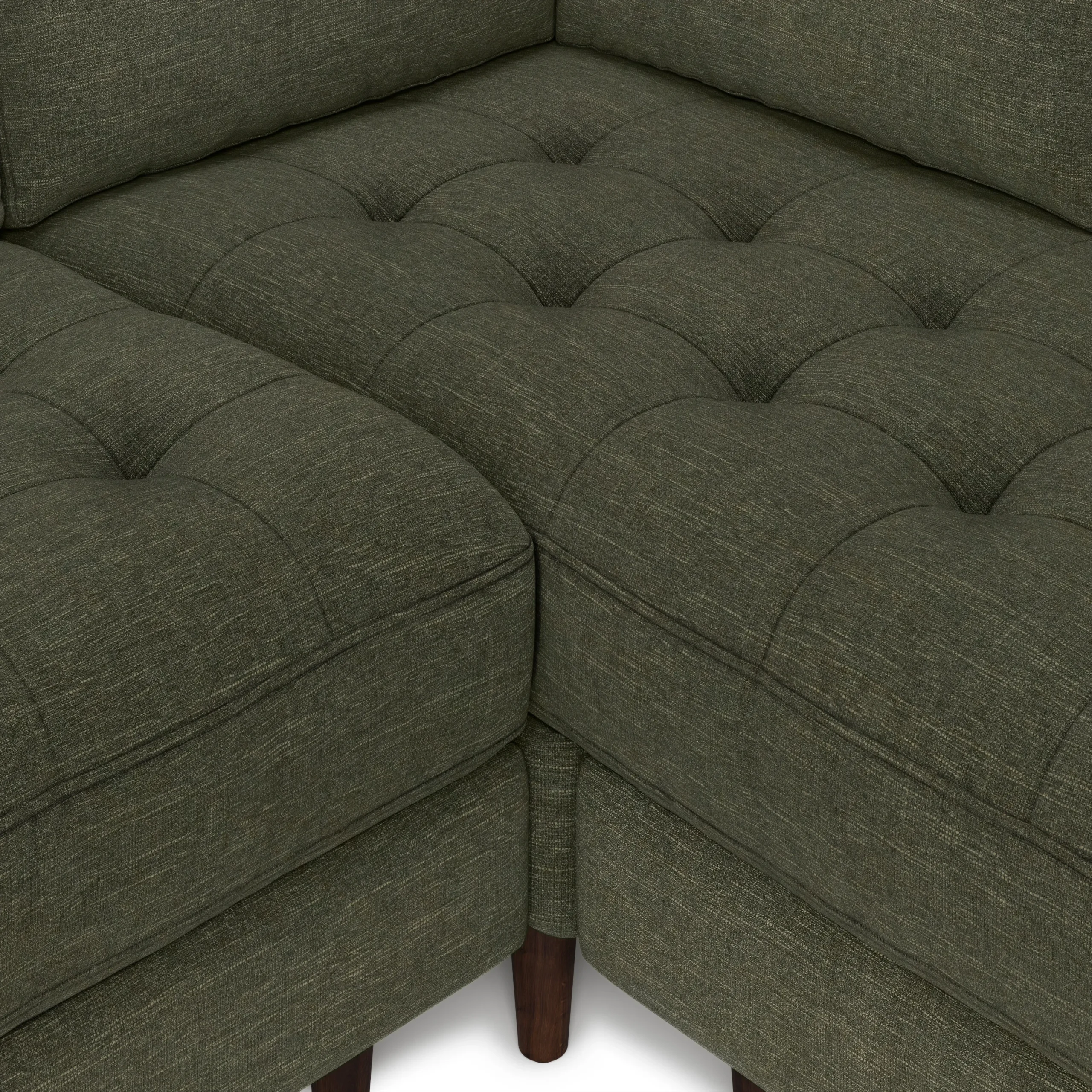 Sven 107_ Tufted Corner Sectional - Fir Green - Image 7