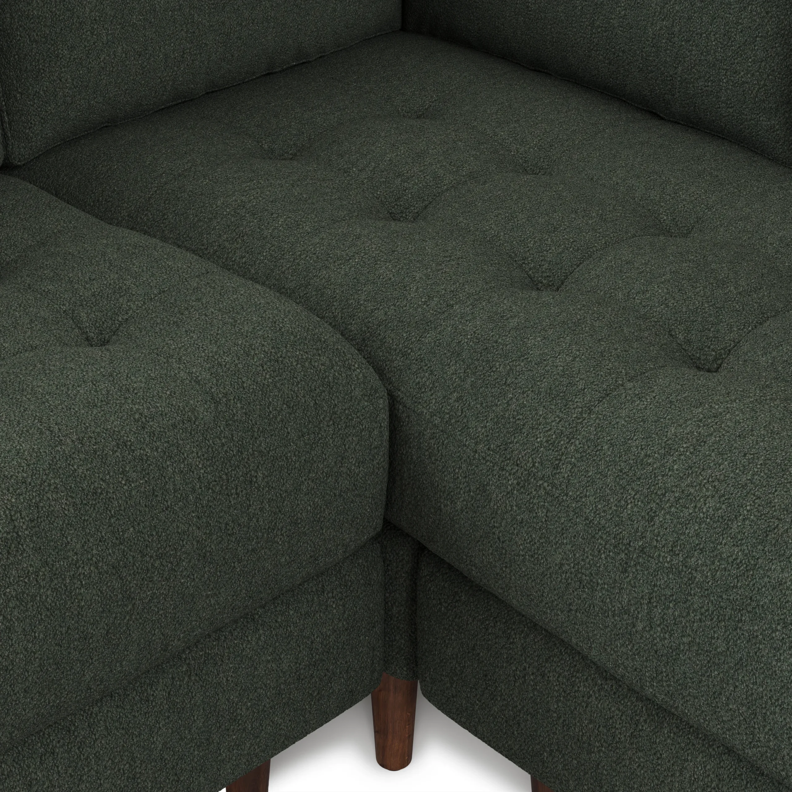 Sven 107_ Tufted Corner Sectional - Green Wool Bouclé - Image 7