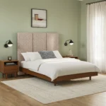 Noel Queen Tall Headboard - Sandstone Wool Bouclé