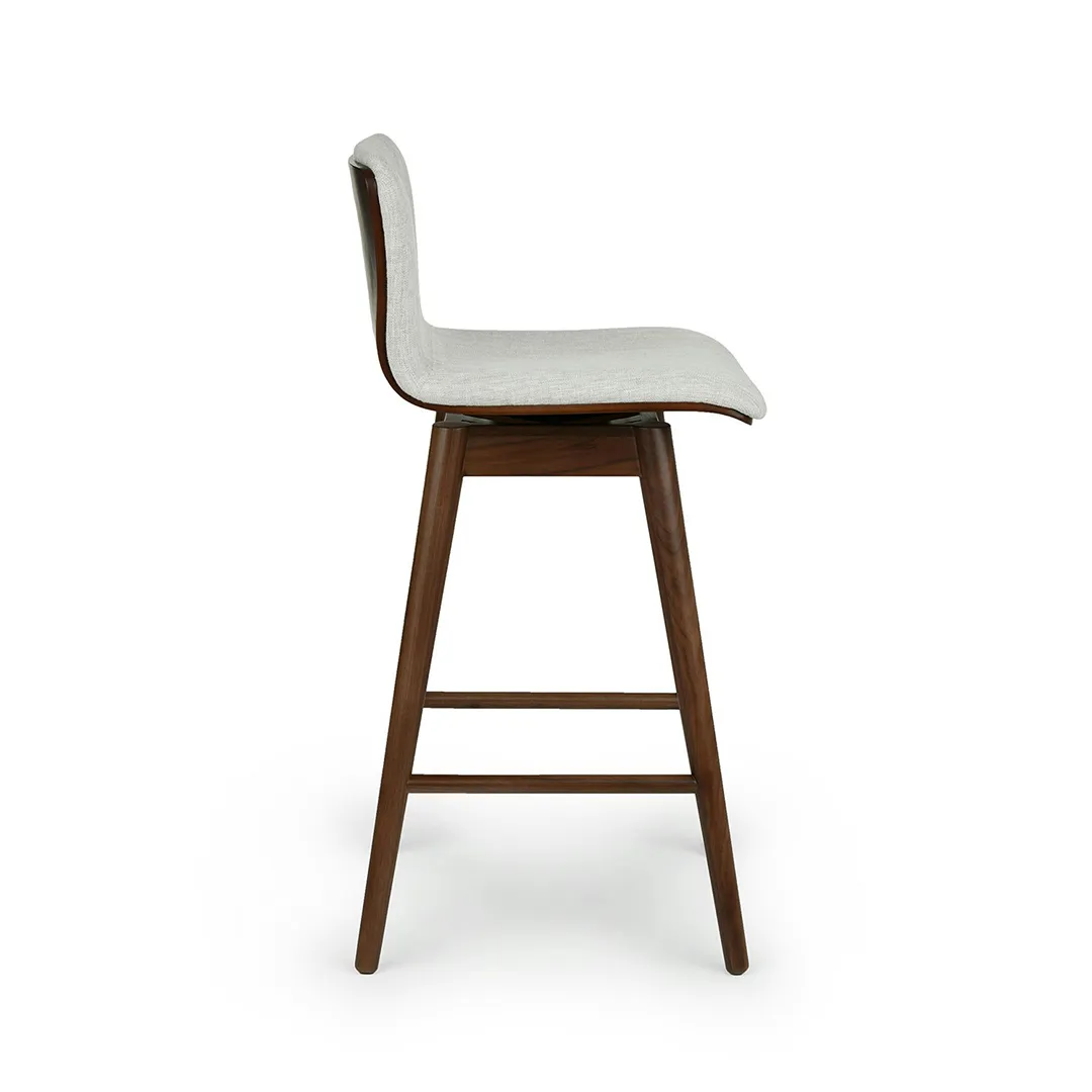 Sede Swivel Counter Stool - Walnut and Mist Gray - Image 7