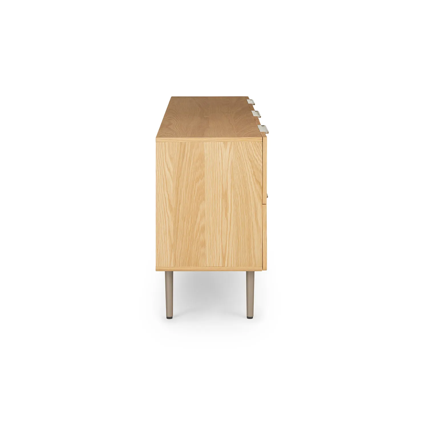 Nera 6-Drawer Low Triple Dresser - Oak - Image 7