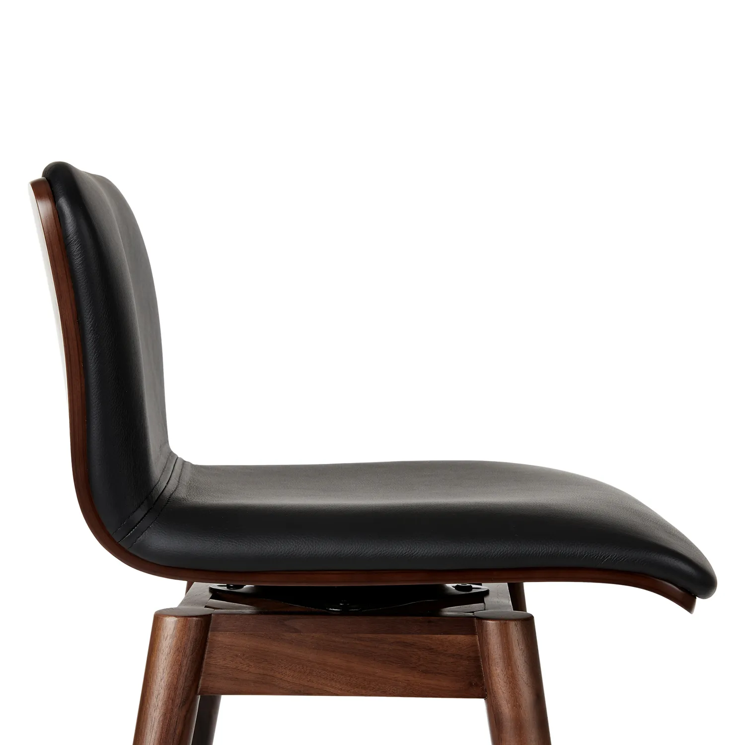 Sede Leather Swivel Bar Stool - Walnut and Black - Image 7