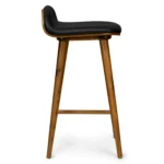 Sede Leather Counter Stool - Walnut and Black