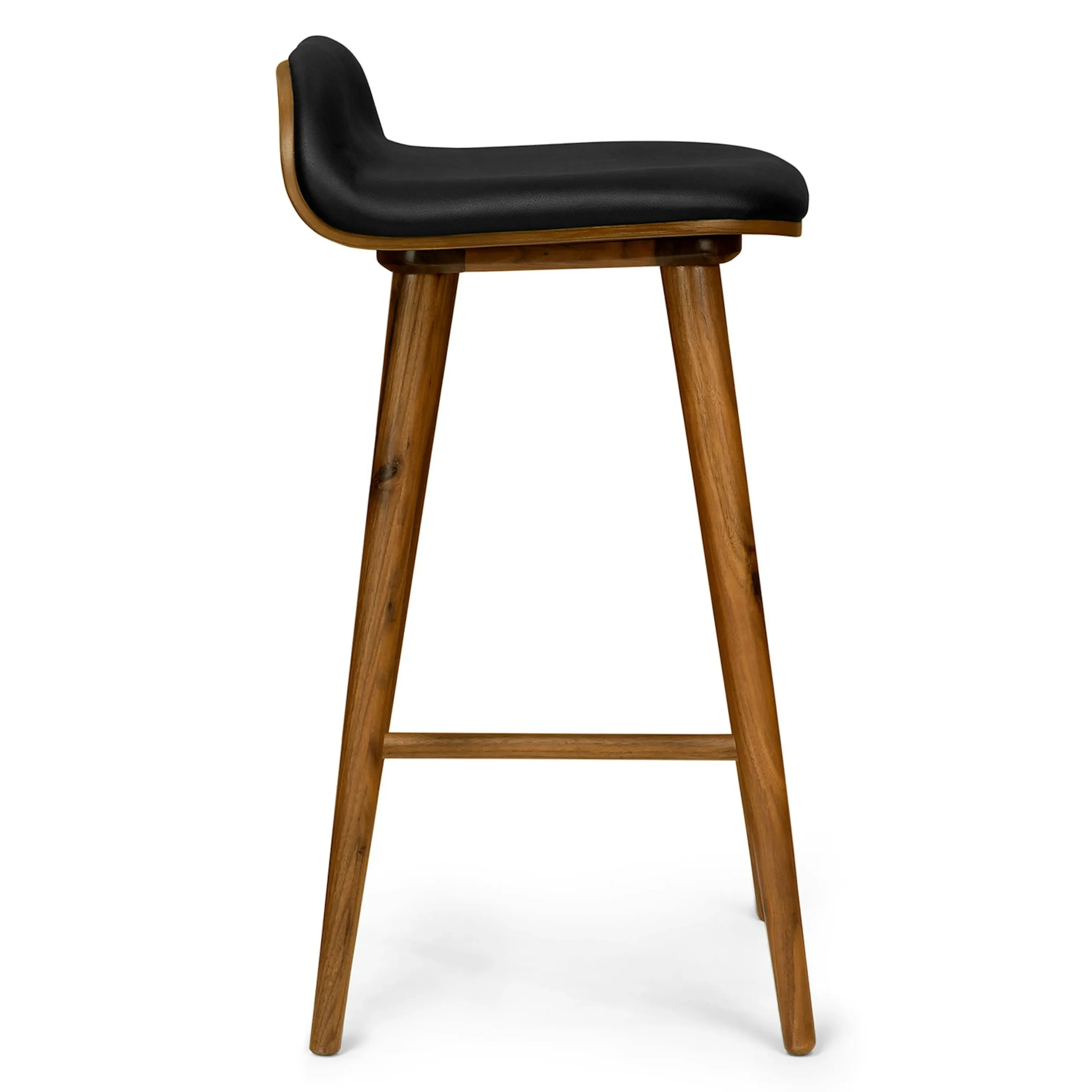Sede Leather Counter Stool - Walnut and Black - Image 7