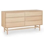 Lenia 6-Drawer Double Dresser - White Oak